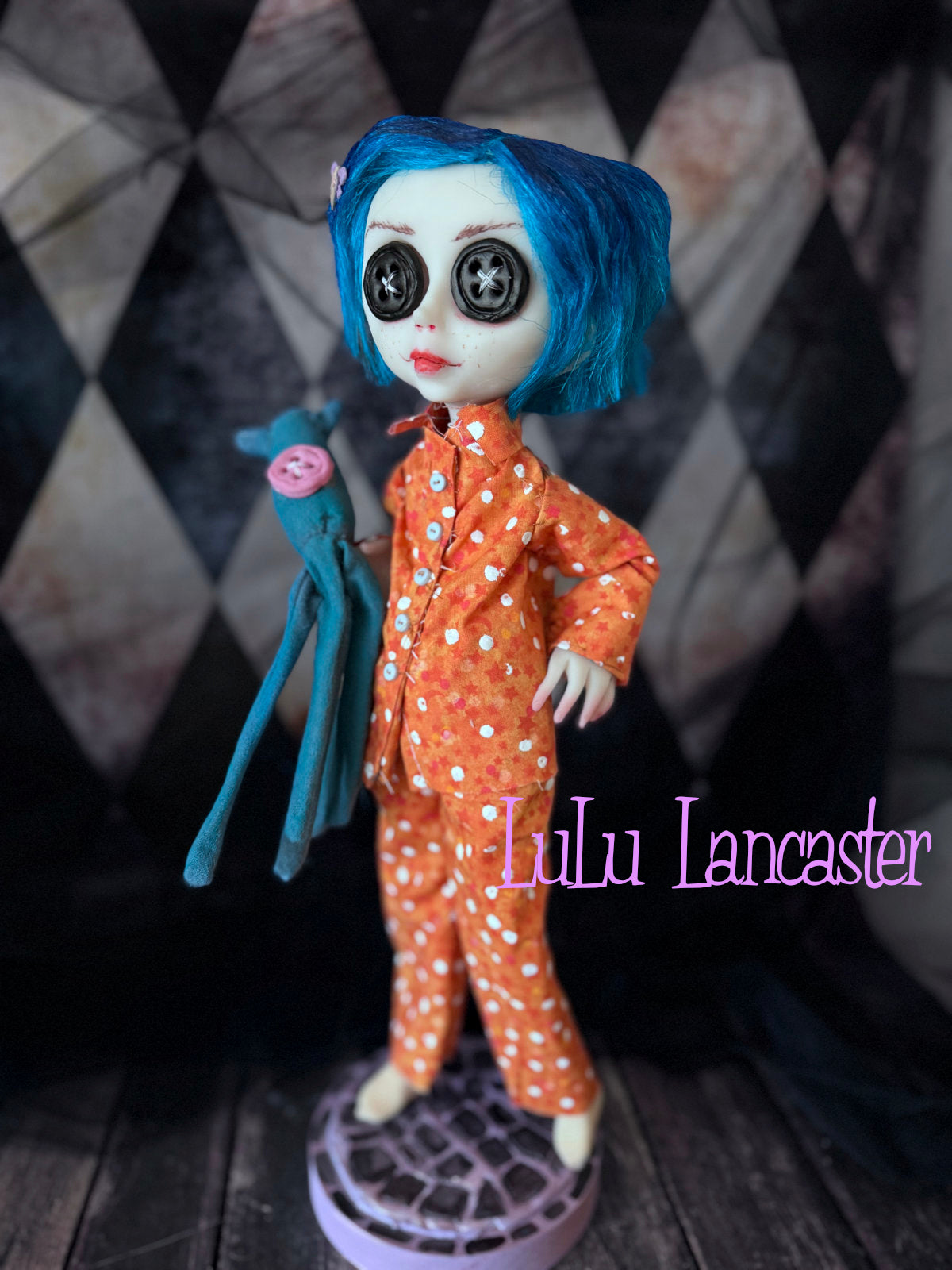 Coraline Button Eye Jones in Pajamas ~Original LuLu Lancaster Art Doll