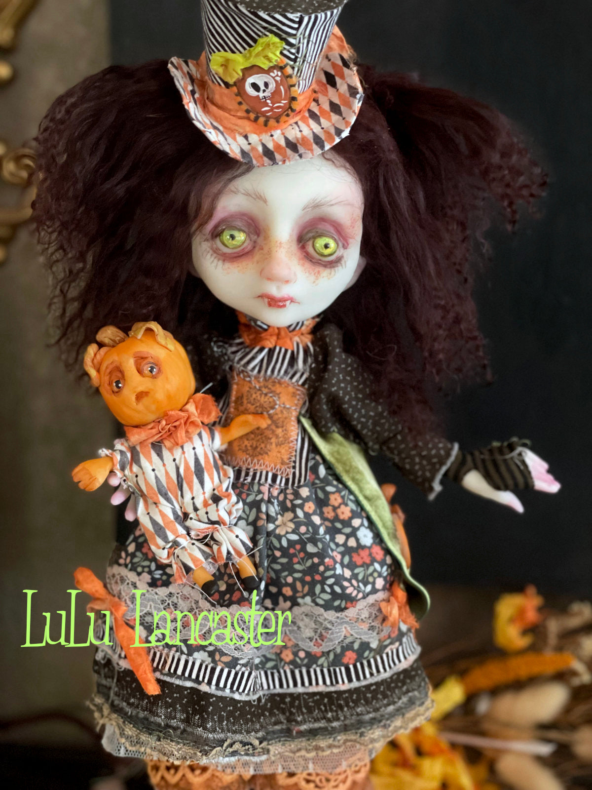 Daciana Pumpkin patch Vampire Original LuLu Lancaster Halloween Art Dolls