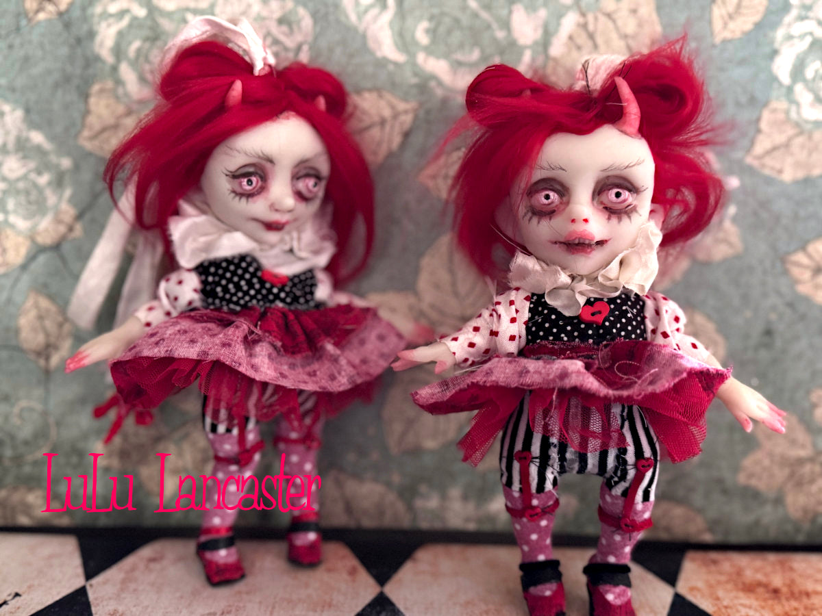Dani Devil Mini hanging Valentines Valloween Original LuLu Lancaster Art Doll