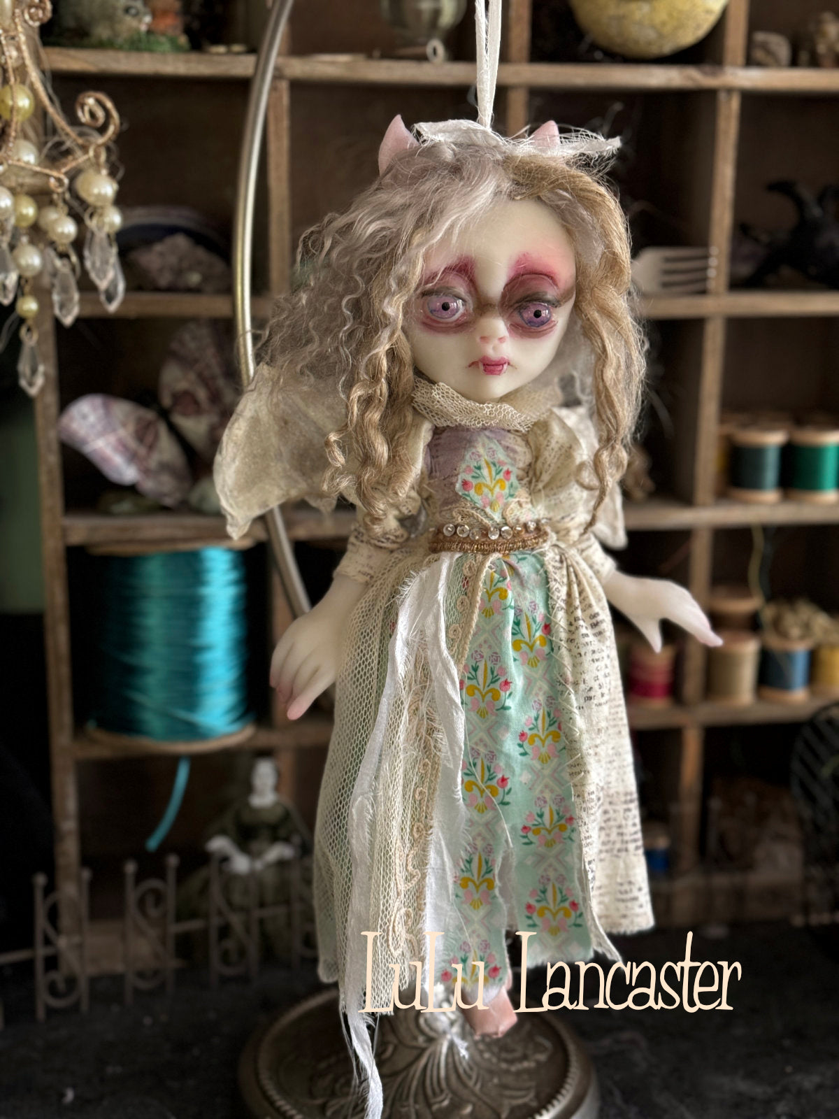 Dragana Vampire Bat hanging Original LuLu Lancaster Art Doll