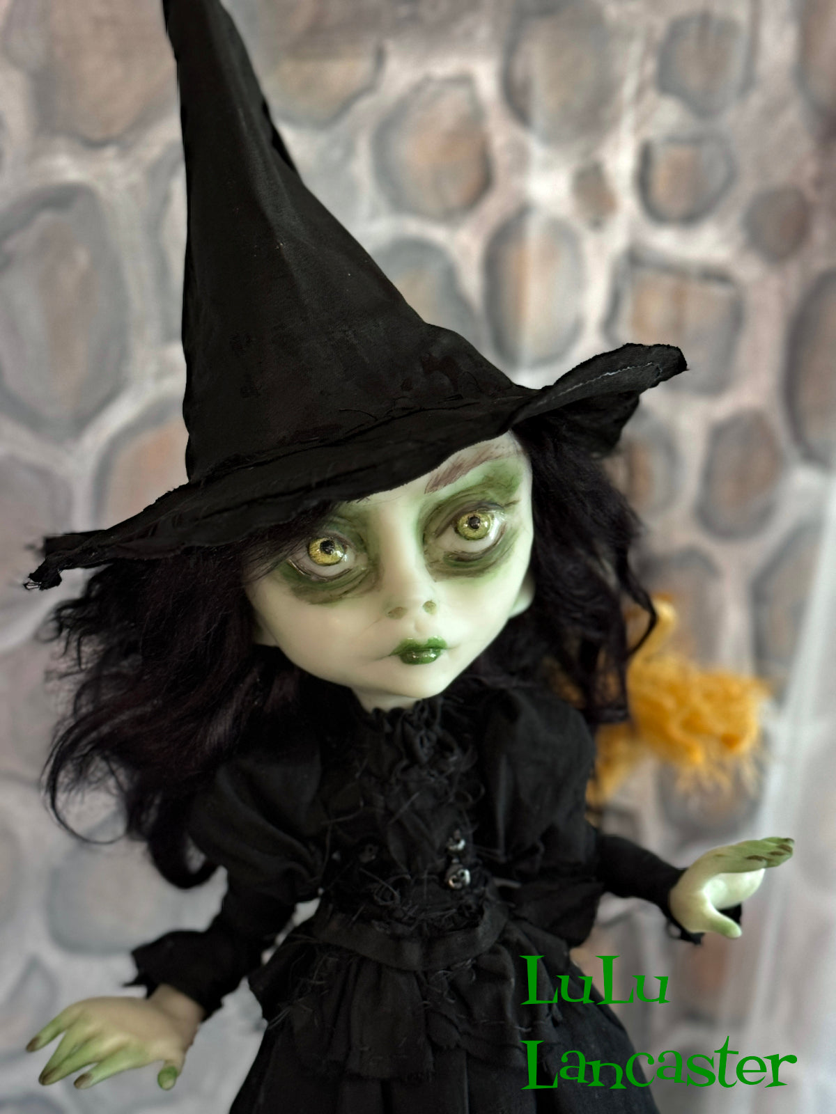 Elphaba wicked witch and flying monkey Original LuLu Lancaster Art Doll