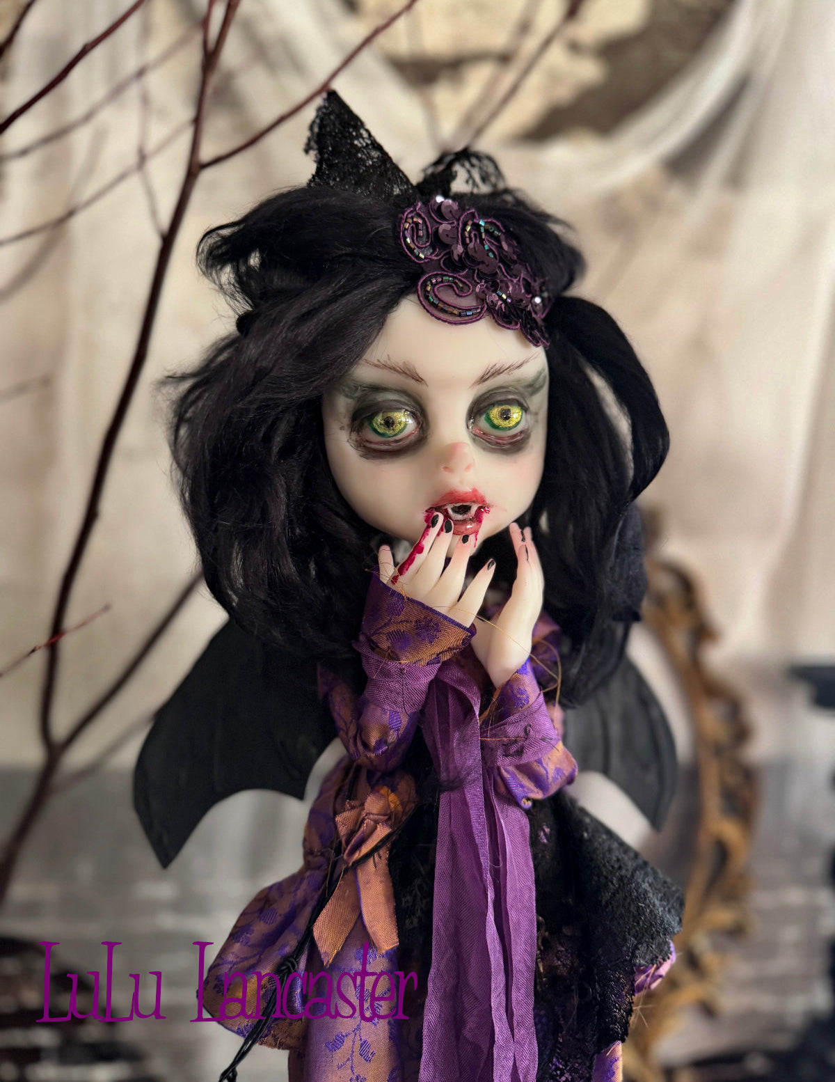 Evanora the Vampire Bat Halloween ~Original LuLu Lancaster Art Doll
