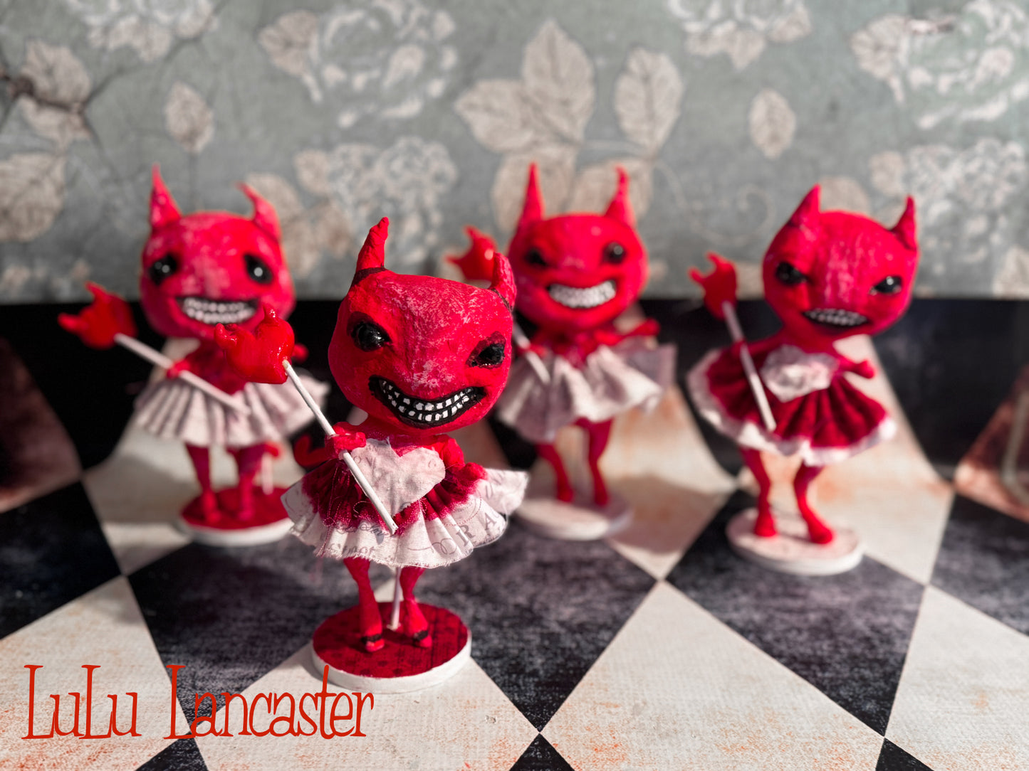 Cotton Headed Burnin Love Spun Cotton Mini Valentines Valloween Original LuLu Lancaster Art Doll
