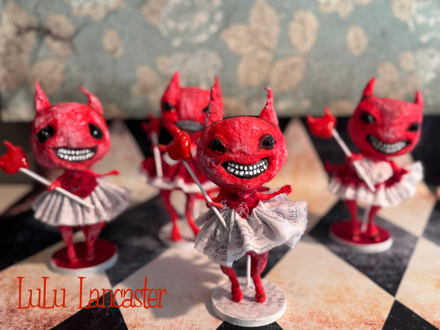 Cotton Headed You Are Mine! Spun Cotton Mini Valentines Valloween Original LuLu Lancaster Art Doll