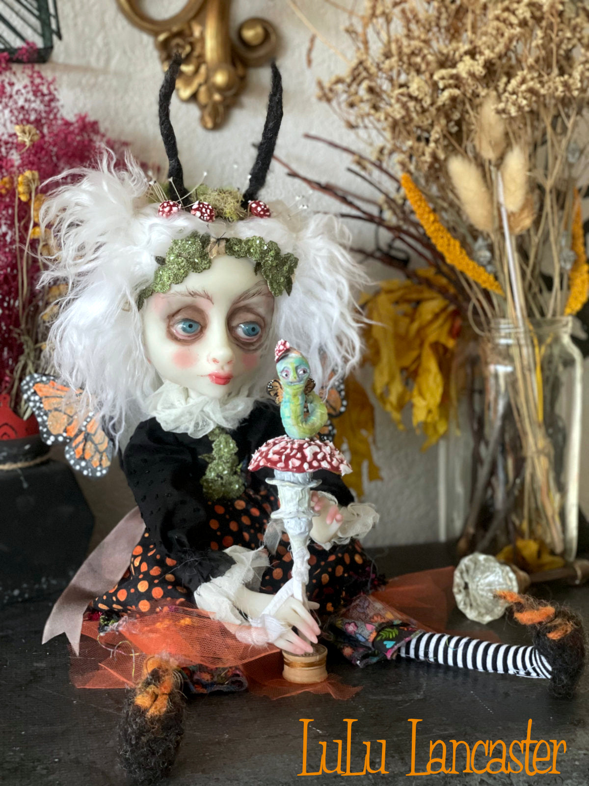Mavis the Monarch Butterfly fairy Original LuLu Lancaster Art Doll