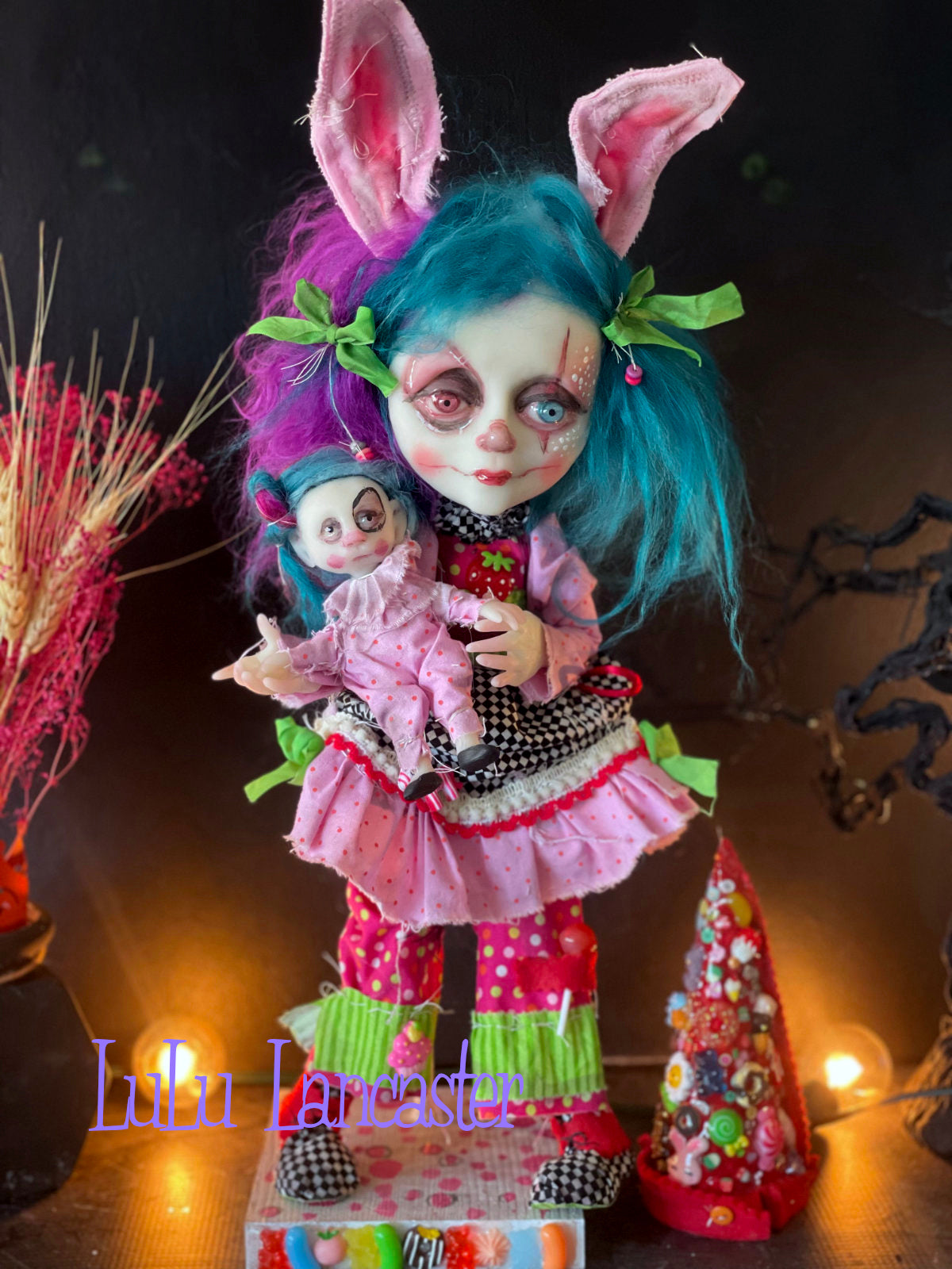 Strawberry Crush Poupee the Clown Original LuLu Lancaster Art Doll