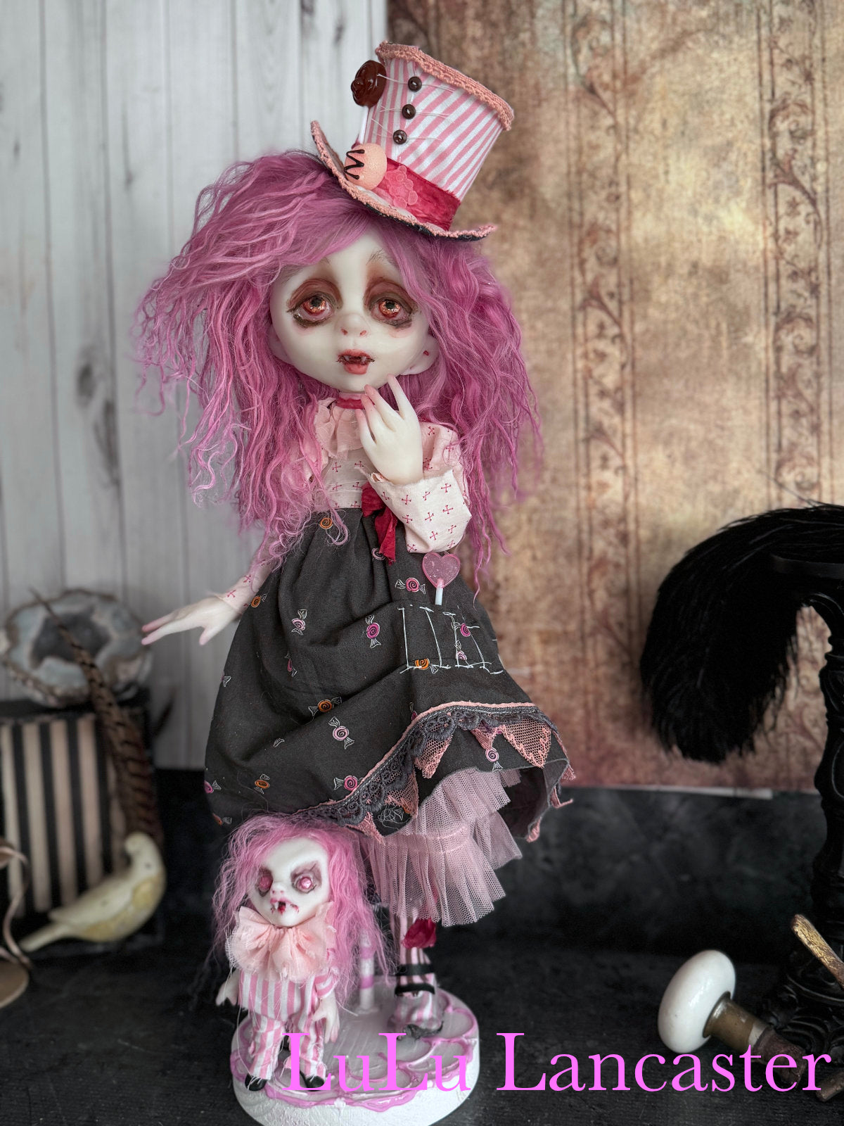 Dulcie and Lolli Vampires Original LuLu Lancaster Art Doll