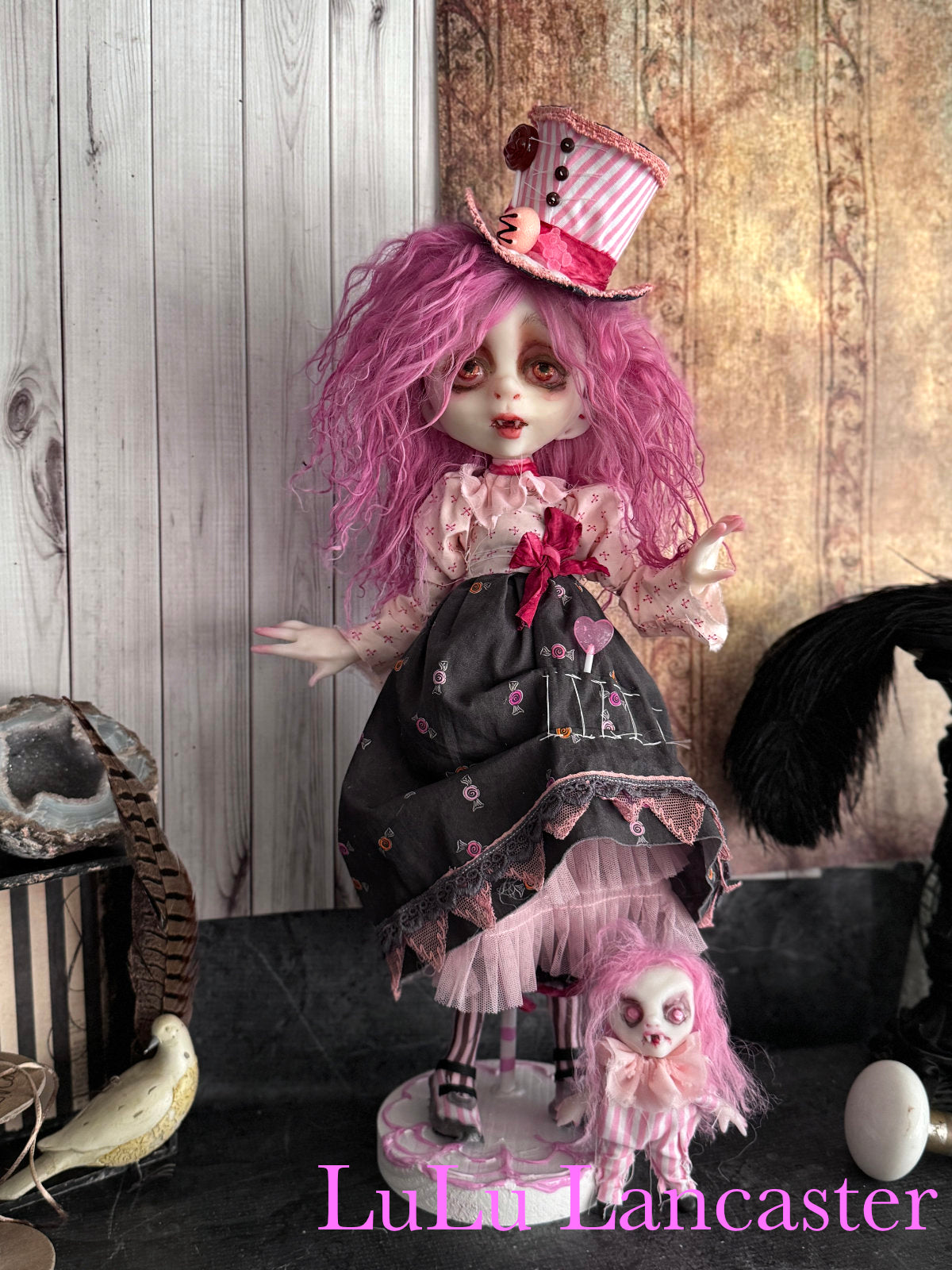 Dulcie and Lolli Vampires Original LuLu Lancaster Art Doll