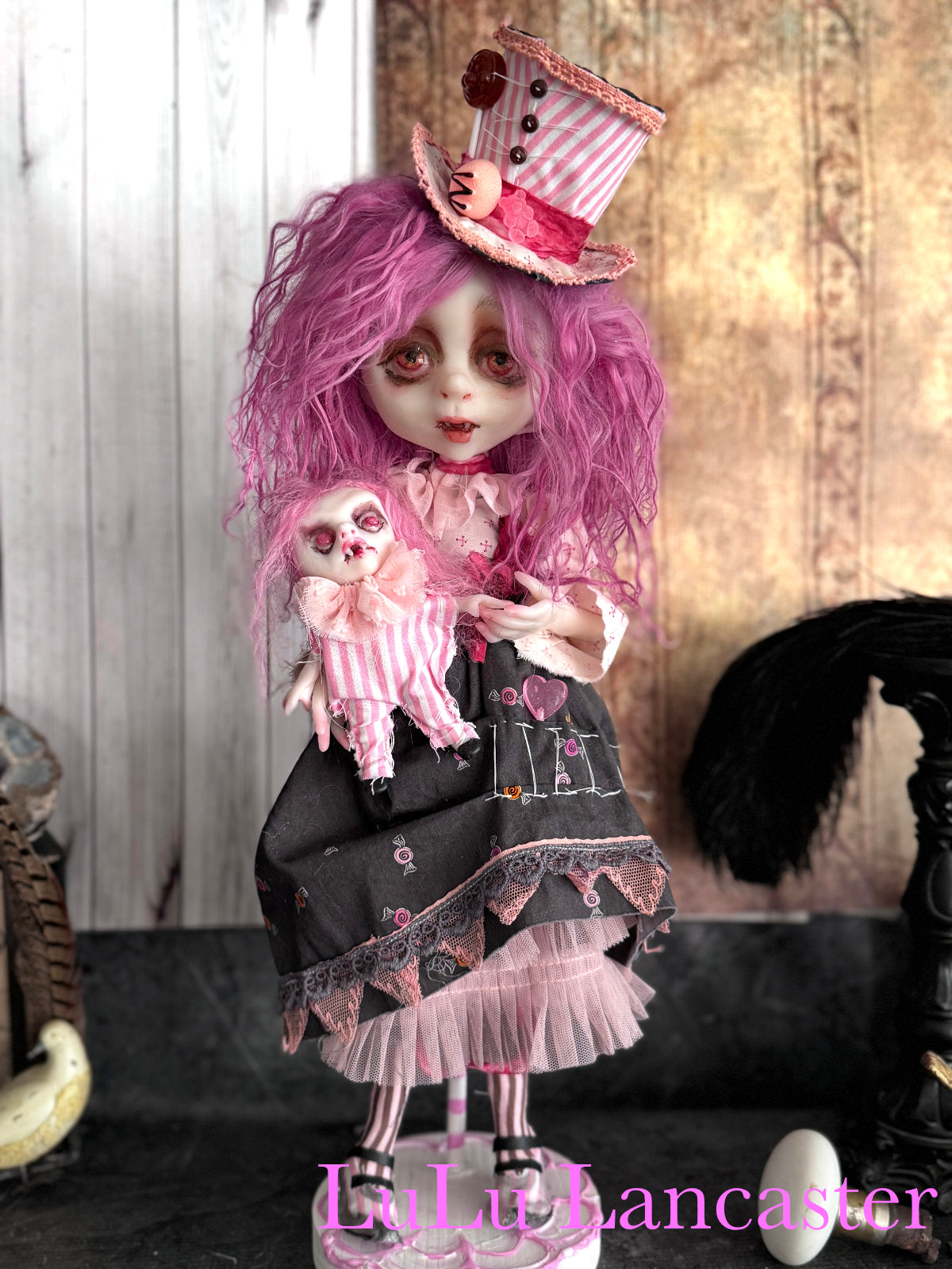 Dulcie and Lolli Vampires Original LuLu Lancaster Art Doll