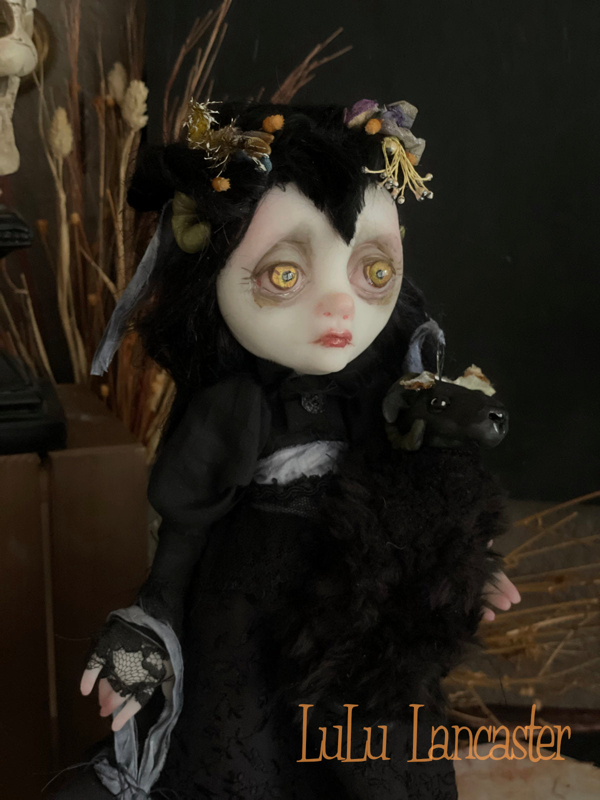 Baizelle the Ram Witch Original LuLu Lancaster Halloween Art Doll