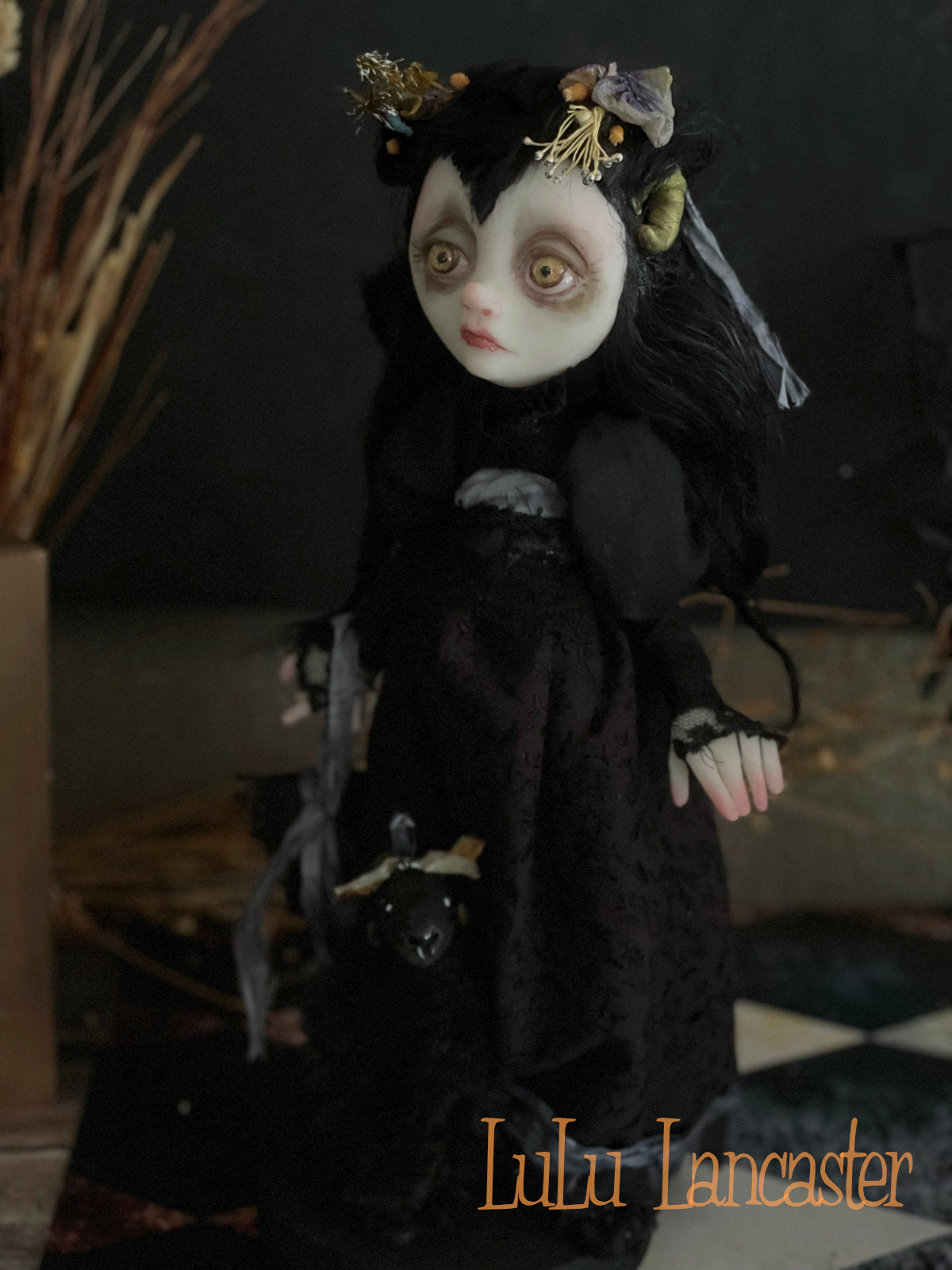 Baizelle the Ram Witch Original LuLu Lancaster Halloween Art Doll