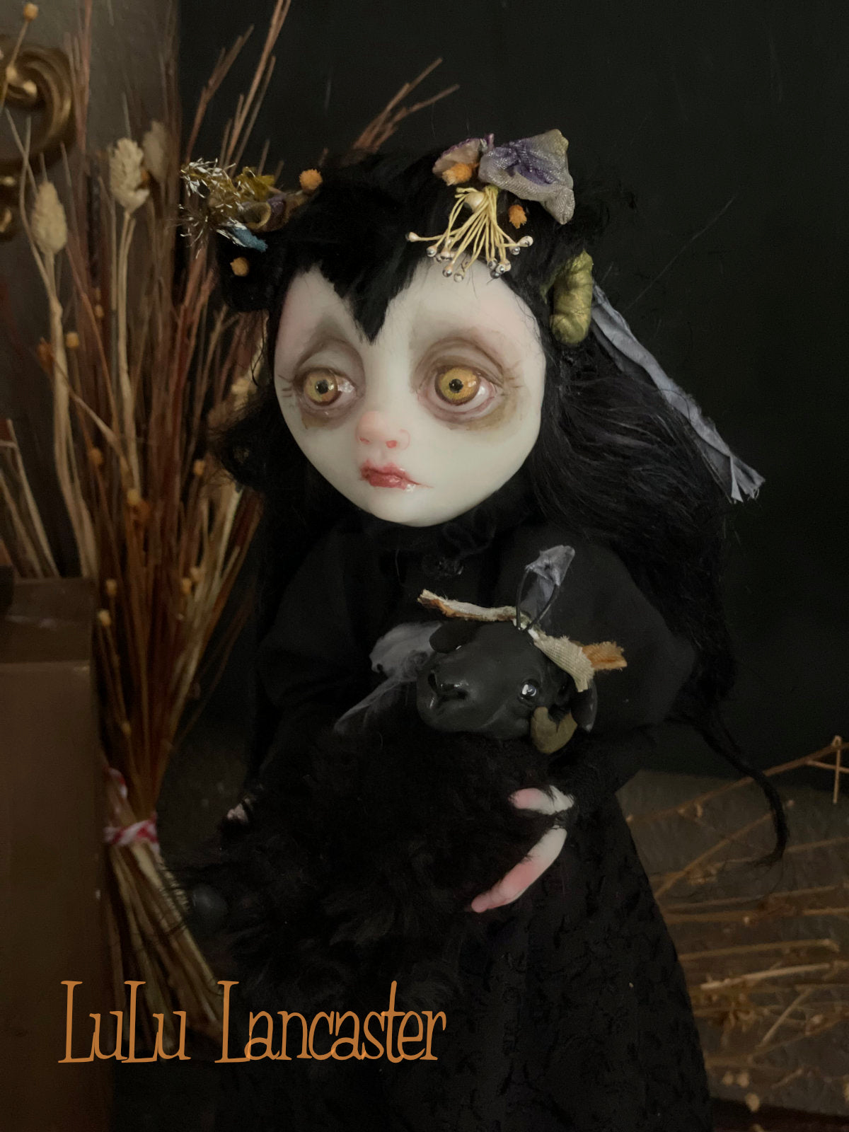 Baizelle the Ram Witch Original LuLu Lancaster Halloween Art Doll
