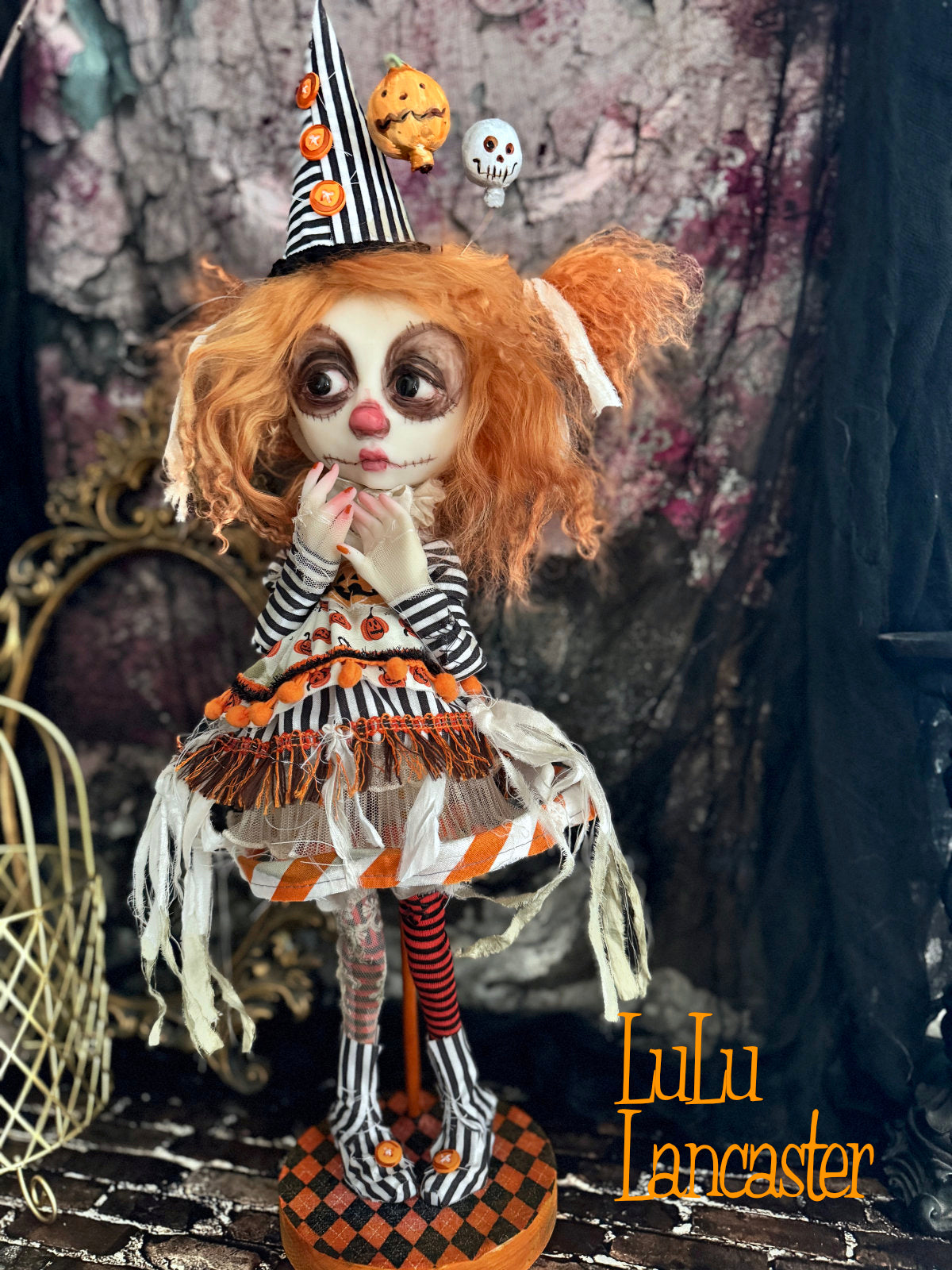 BooBooButtons Poupee the Halloween Clown  ~Original LuLu Lancaster Art Doll