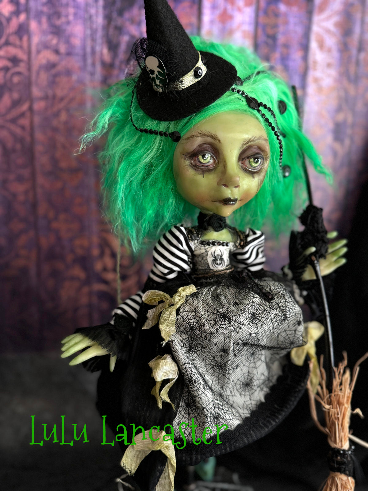 Emidori Green Rococo Witch Halloween Original LuLu Lancaster Art Dolls