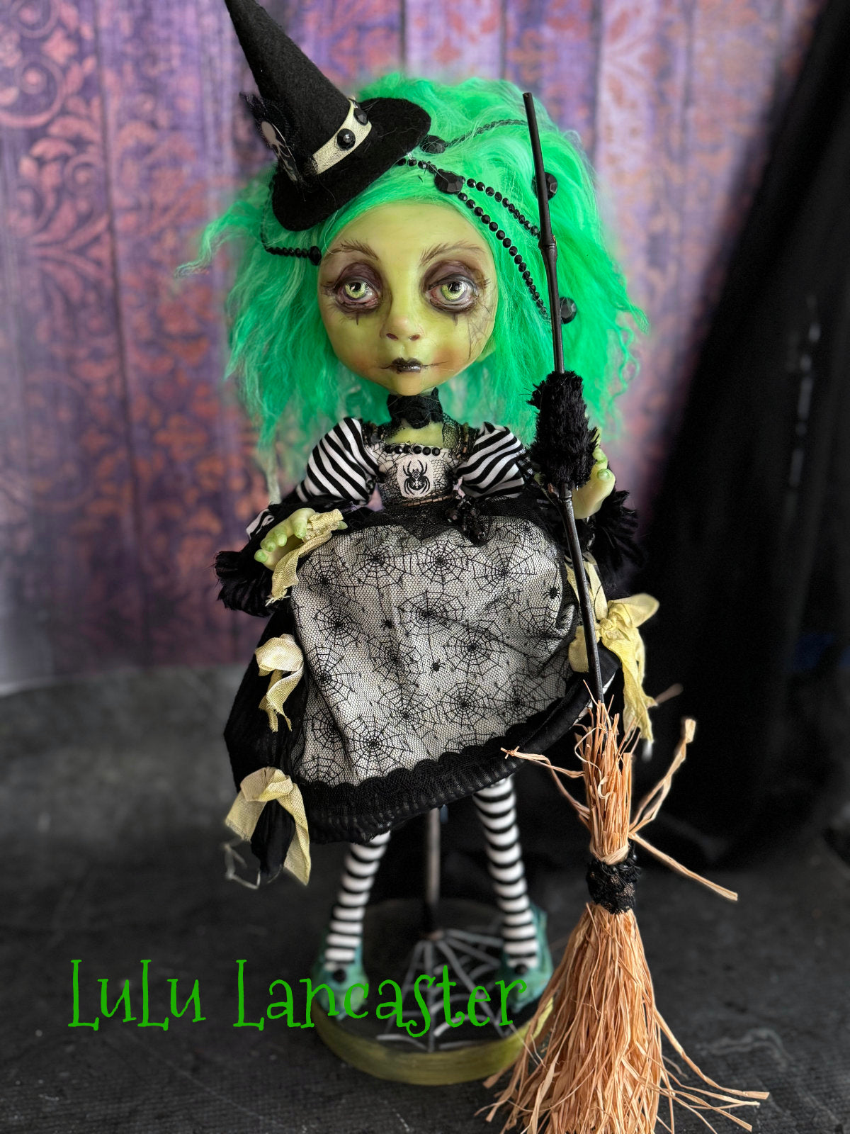 Emidori Green Rococo Witch Halloween Original LuLu Lancaster Art Dolls