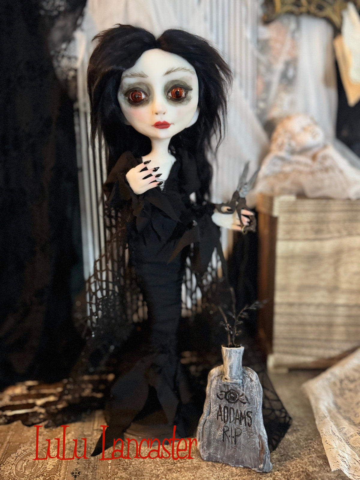 Morticia Made To Order ~ original Lulu Lancaster Art Doll