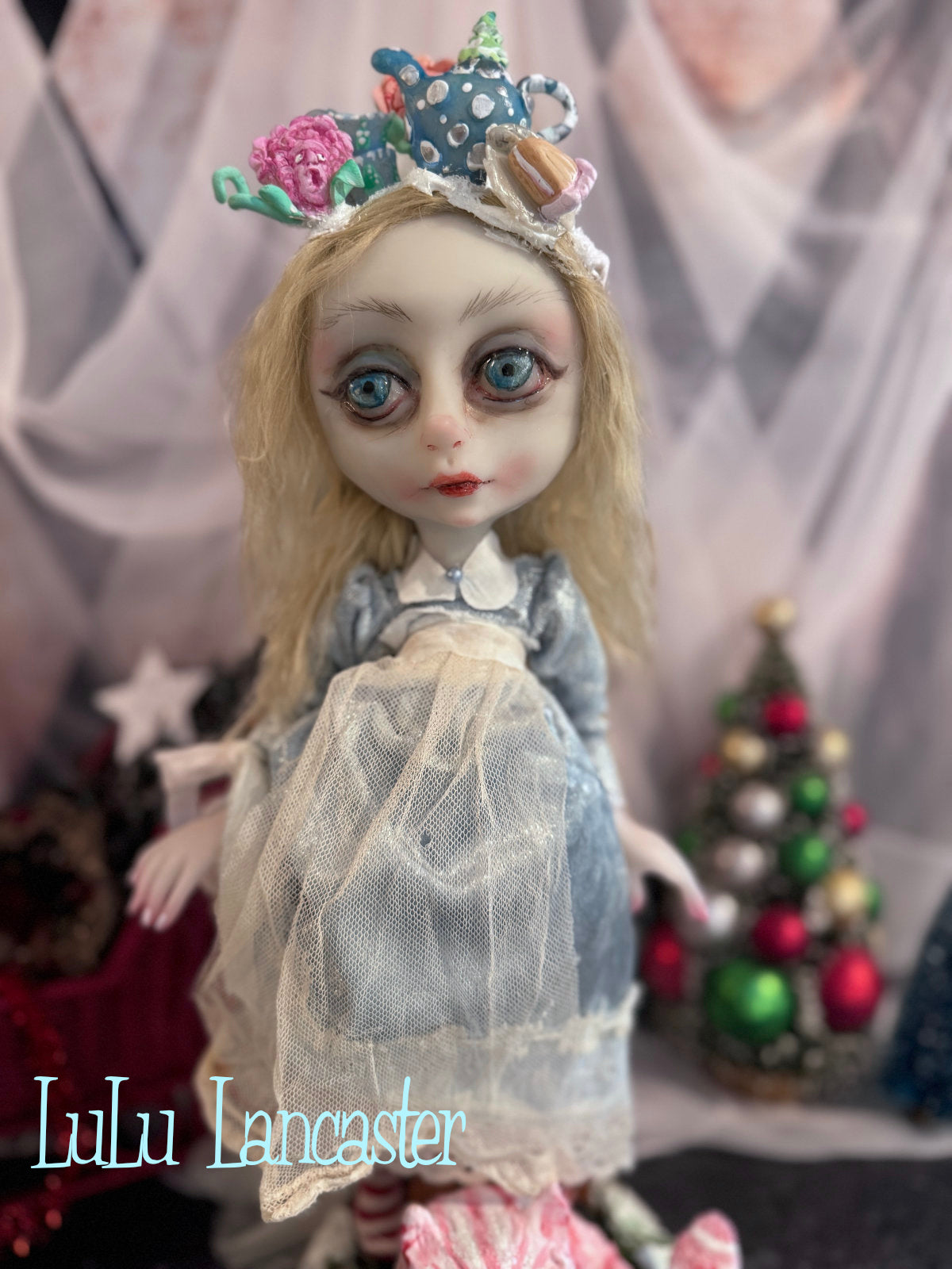 Alice in Winter Wonderland and Cheshire Original LuLu Lancaster Art Doll