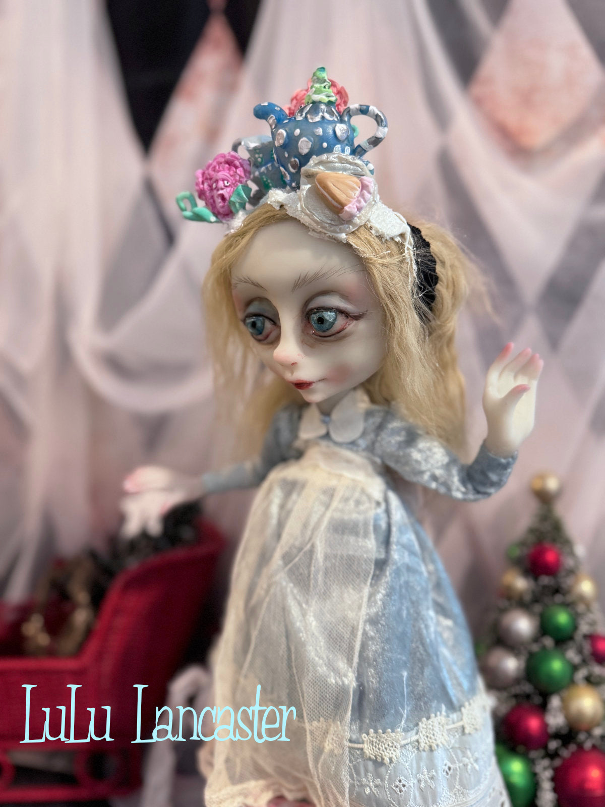 Alice in Winter Wonderland and Cheshire Original LuLu Lancaster Art Doll