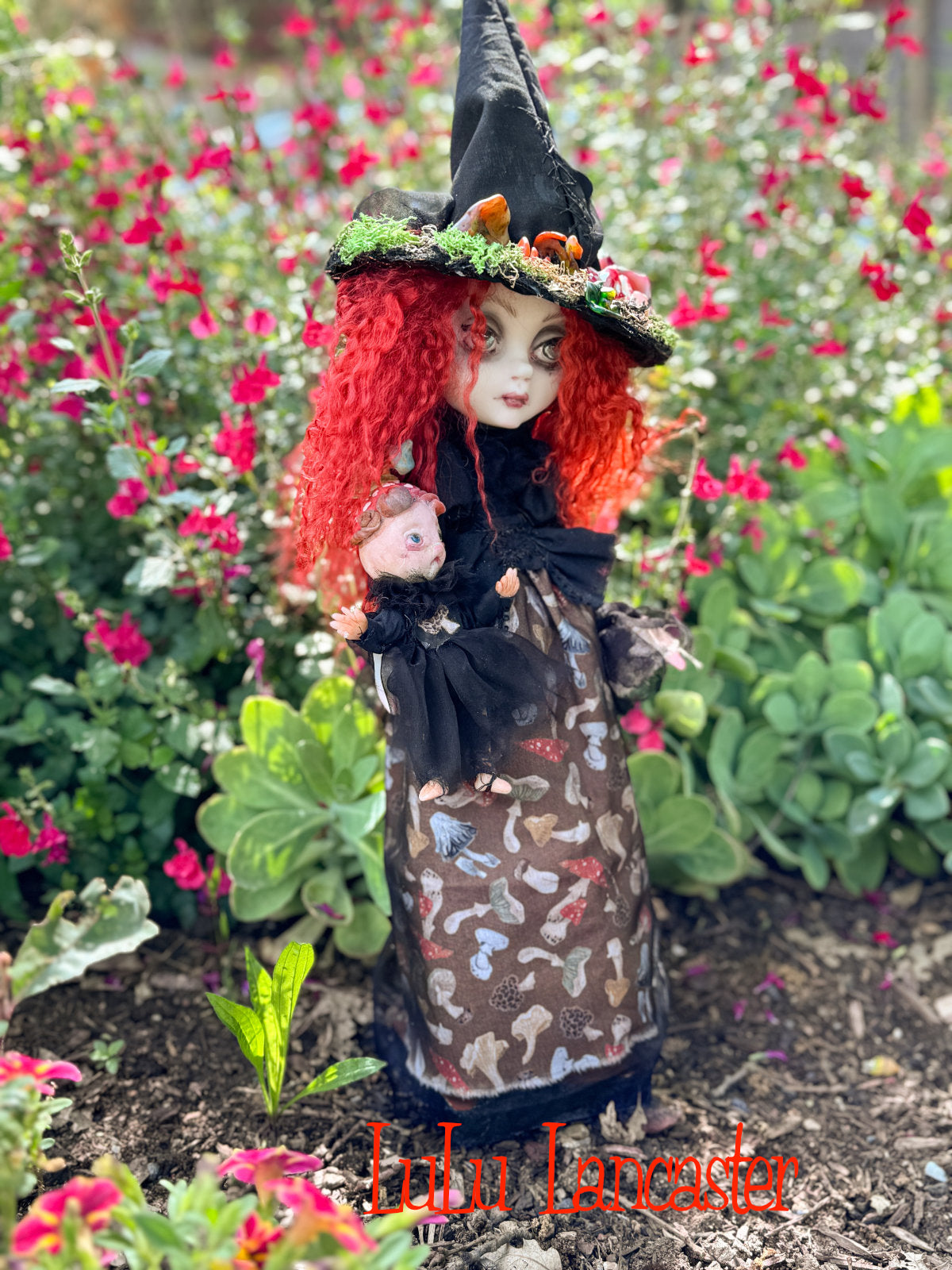 Amalia the Mushroom Garden Witch Original LuLu Lancaster Art Doll