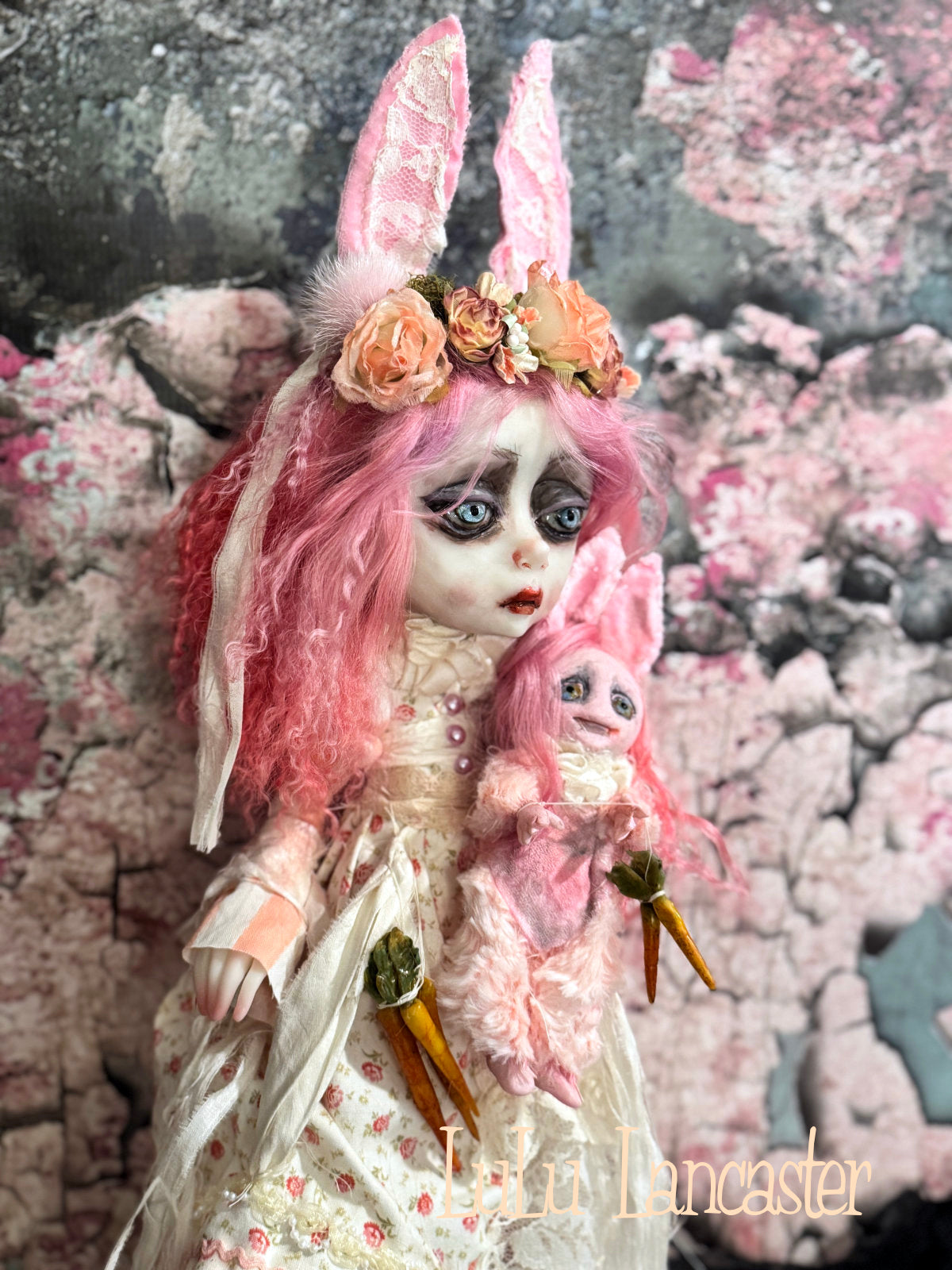 Amalie ThistleLace Sad Rabbit~ Original Lulu Lancaster Art Doll