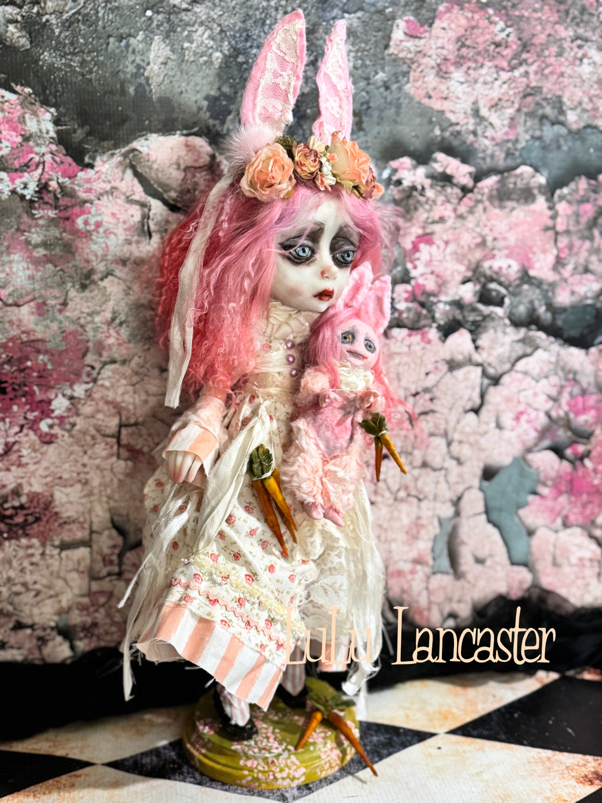 Amalie ThistleLace Sad Rabbit~ Original Lulu Lancaster Art Doll