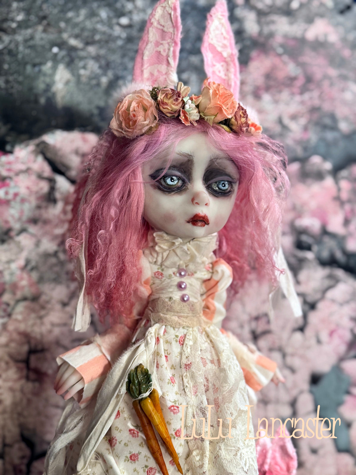 Amalie ThistleLace Sad Rabbit~ Original Lulu Lancaster Art Doll