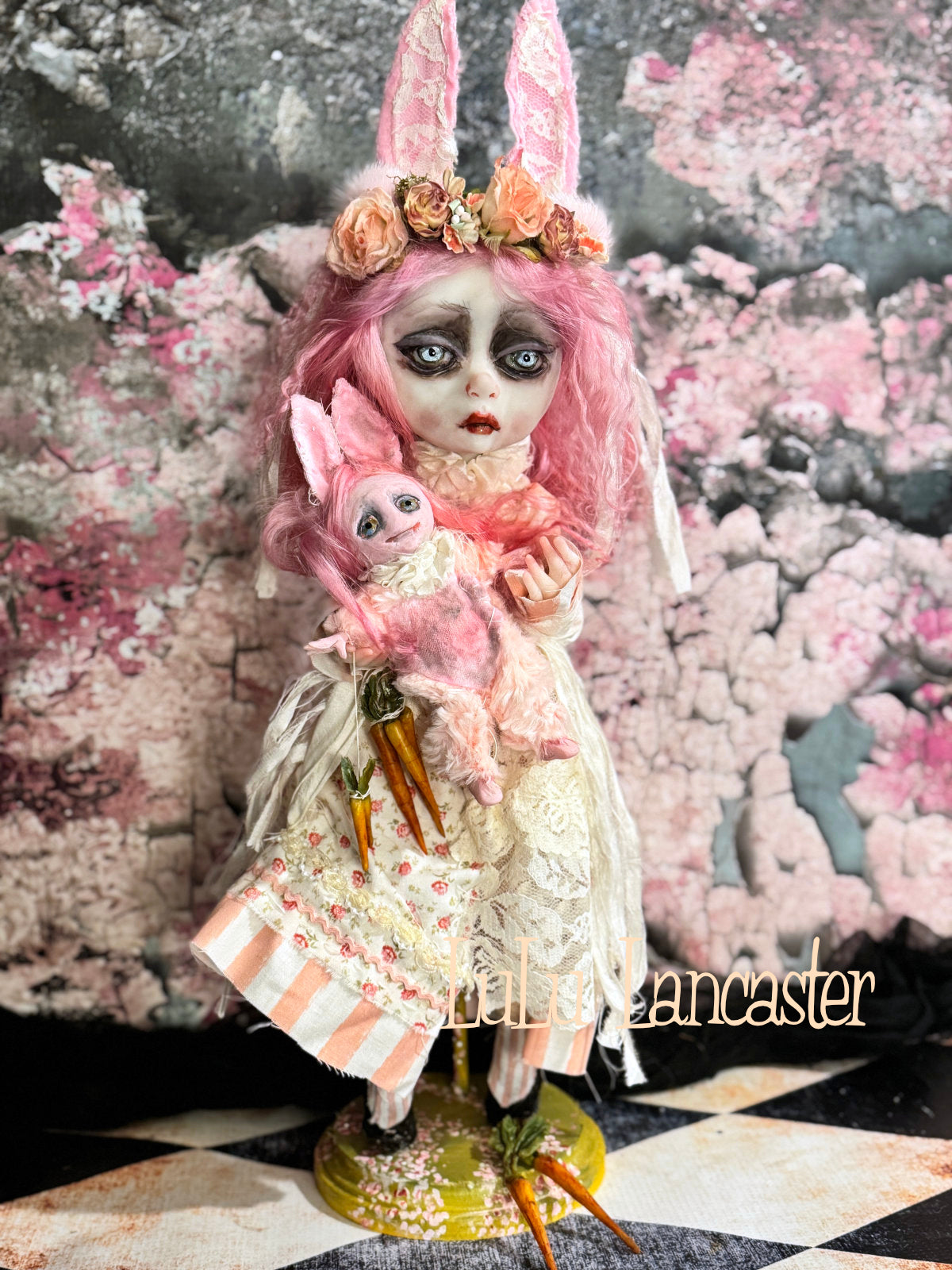 Amalie ThistleLace Sad Rabbit~ Original Lulu Lancaster Art Doll