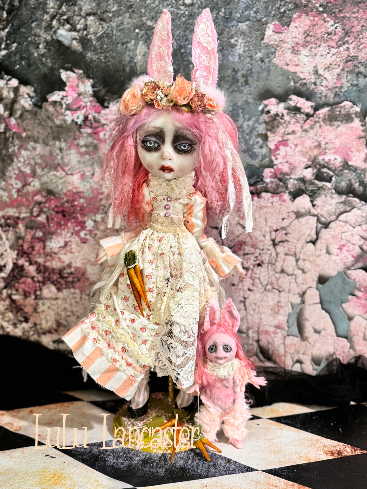 Amalie ThistleLace Sad Rabbit~ Original Lulu Lancaster Art Doll