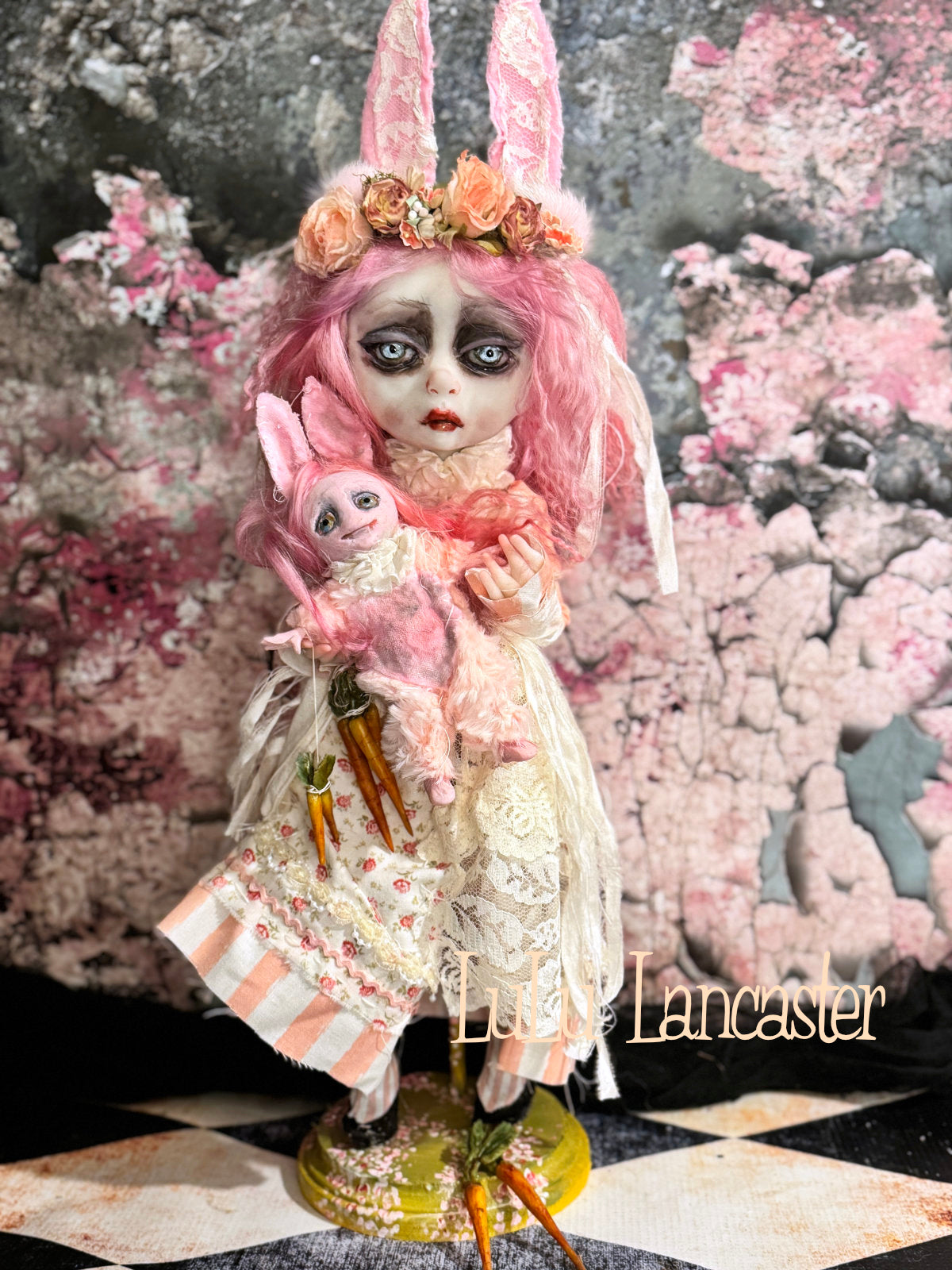 Amalie ThistleLace Sad Rabbit~ Original Lulu Lancaster Art Doll