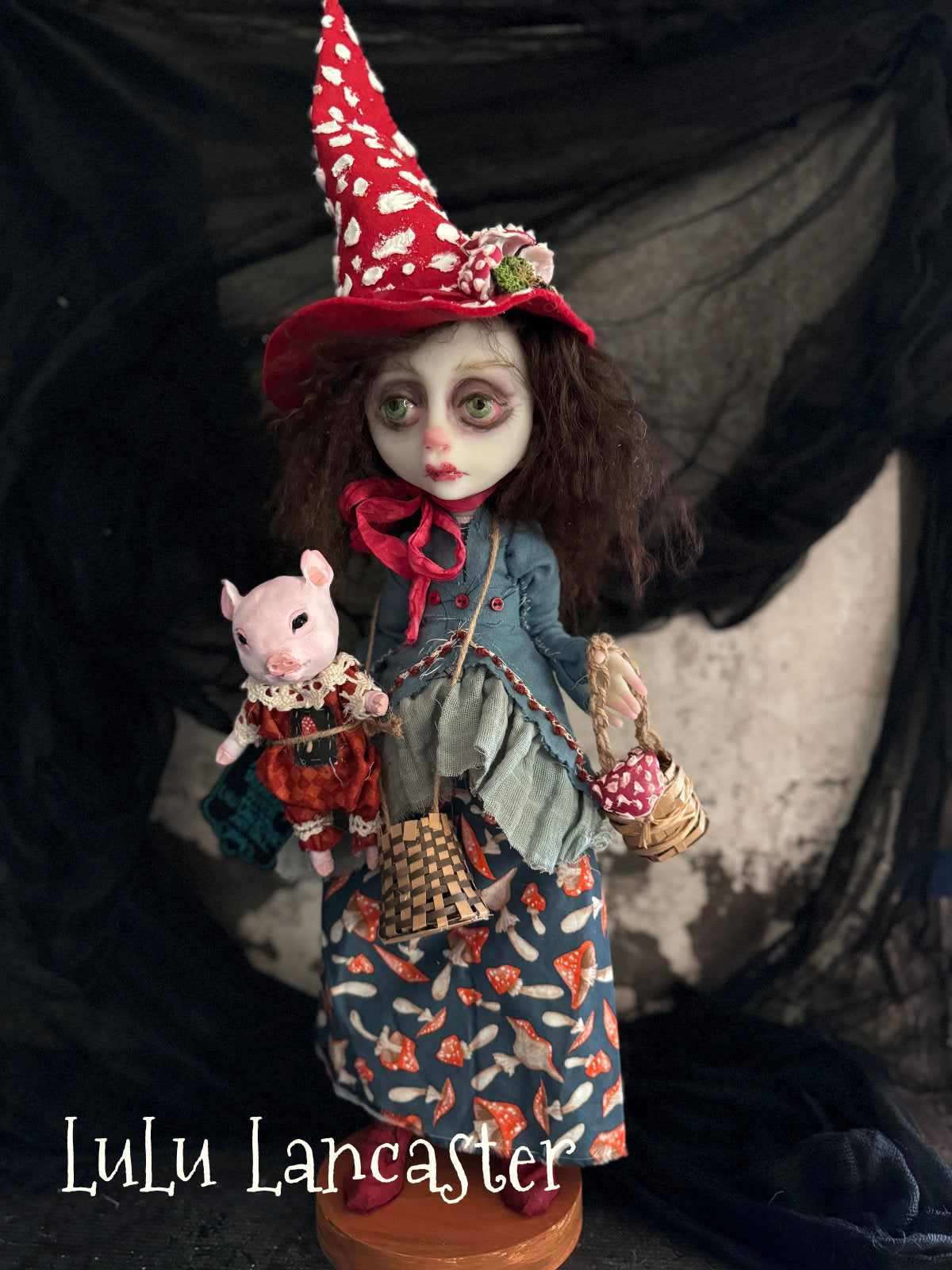 Amanita Mushroom Witch~ Halloween Original LuLu Lancaster Art Dolls