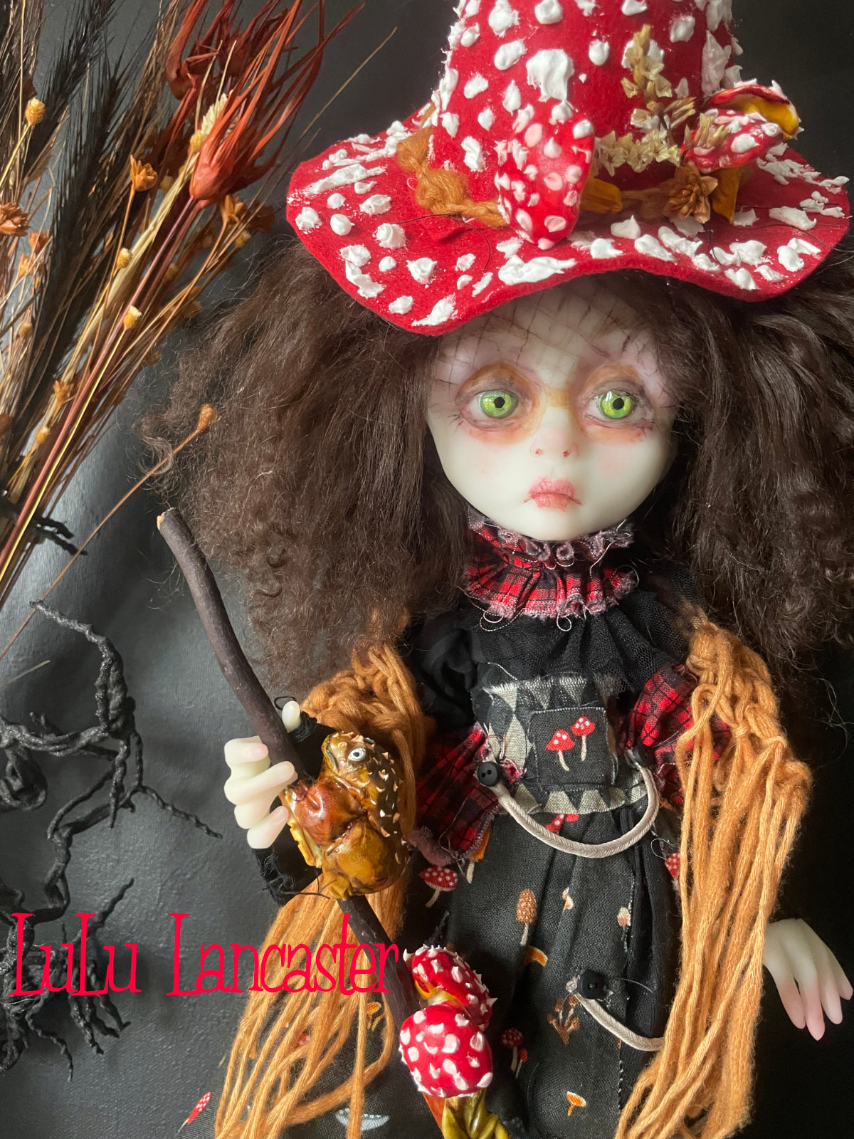 Arista Amanita Mushroom hunter Witch Original LuLu Lancaster Art Doll