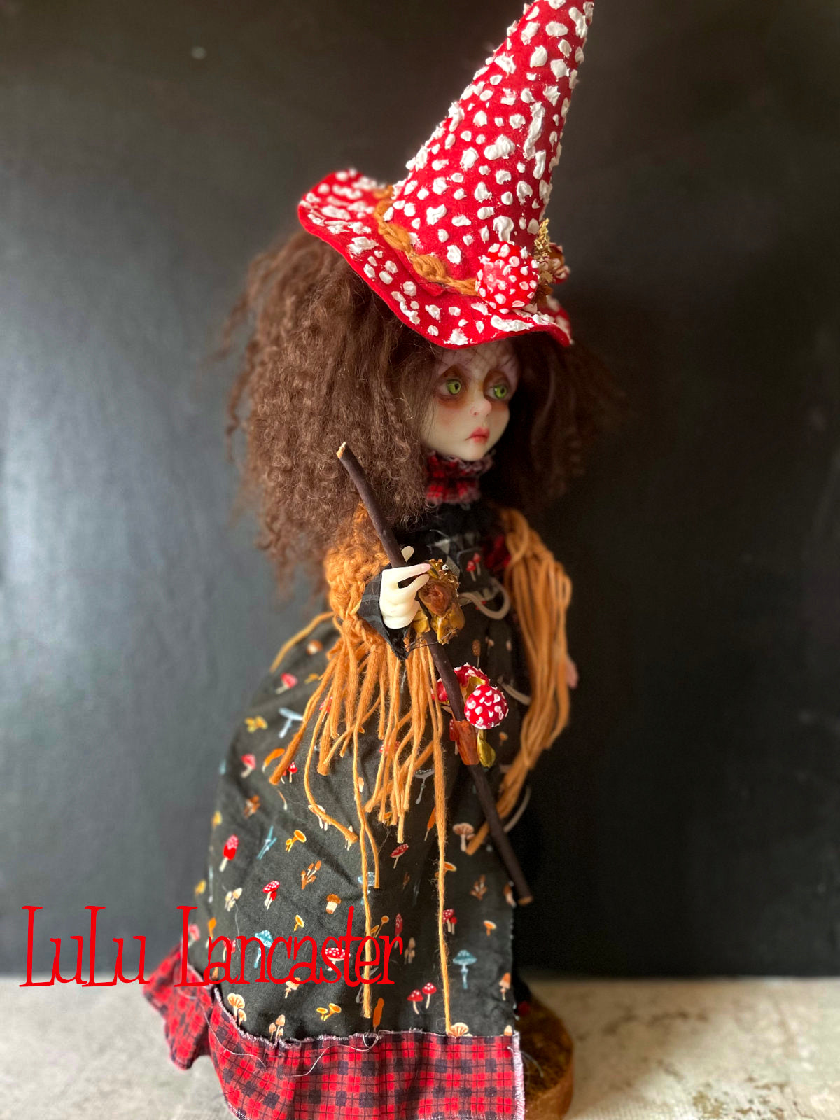 Arista Amanita Mushroom hunter Witch Original LuLu Lancaster Art Doll