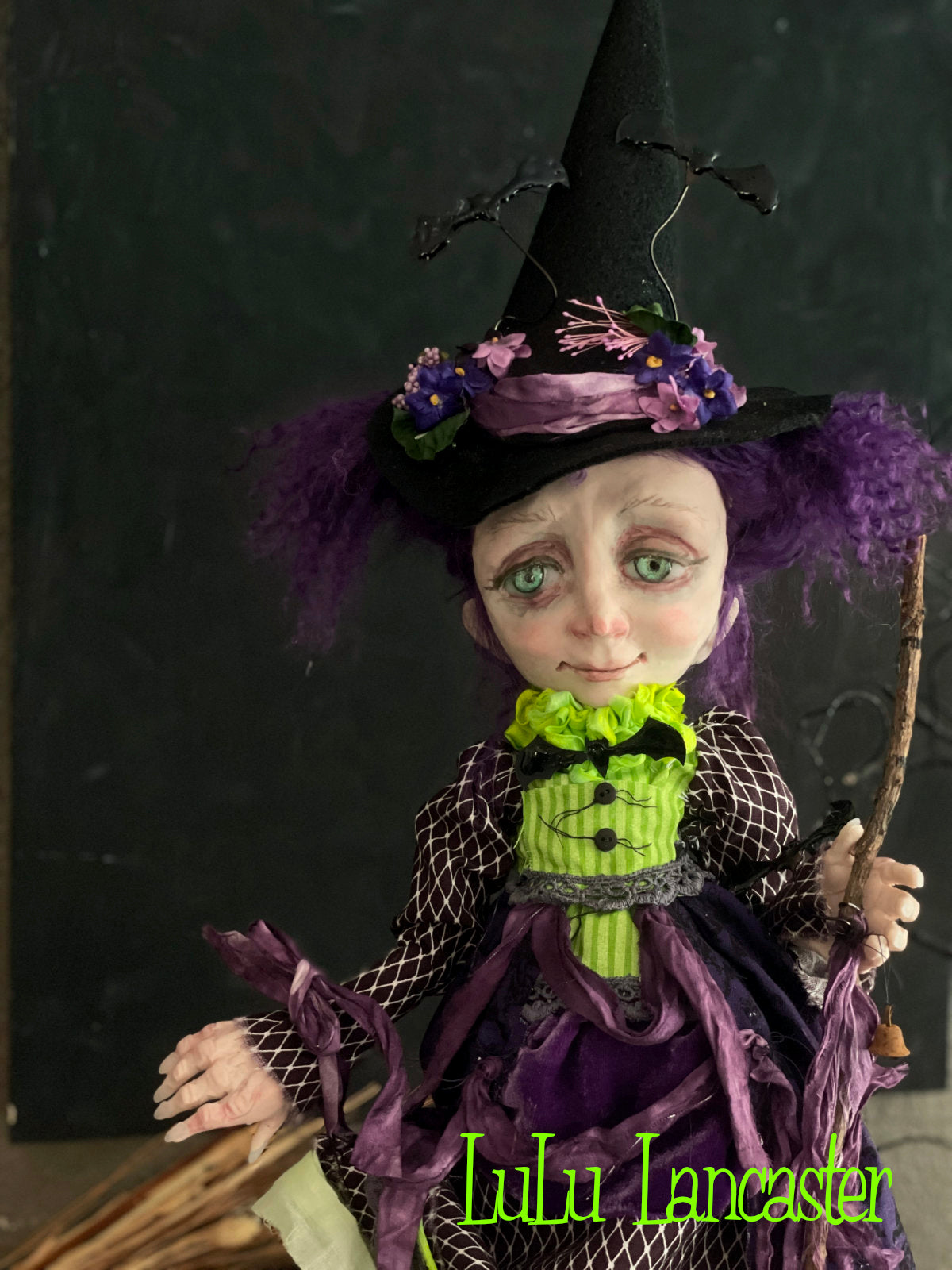 Batty Bonnie the Wickety witch Original LuLu Lancaster Halloween Art Doll