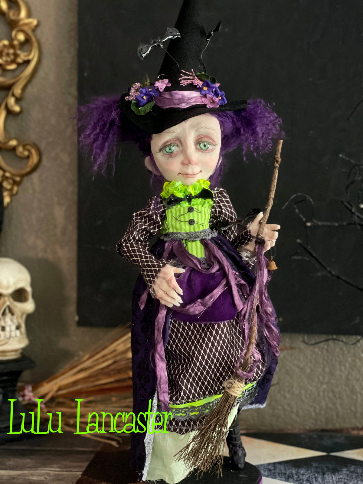 Batty Bonnie the Wickety witch Original LuLu Lancaster Halloween Art Doll