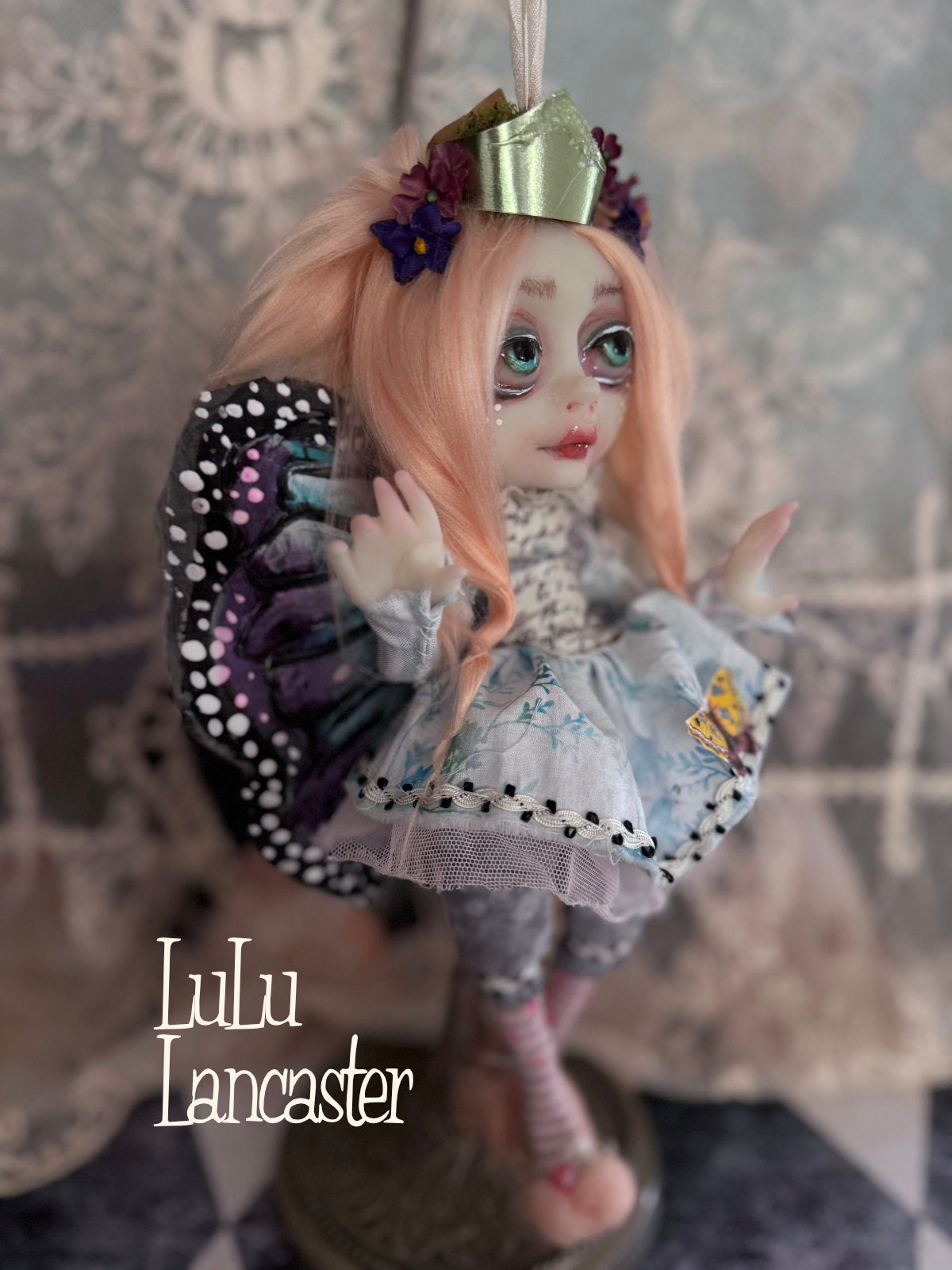 Berry Flutter Mini Hanging Butterfly Original LuLu Lancaster Art Doll
