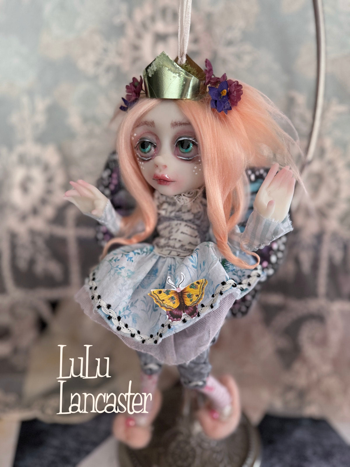 Berry Flutter Mini Hanging Butterfly Original LuLu Lancaster Art Doll
