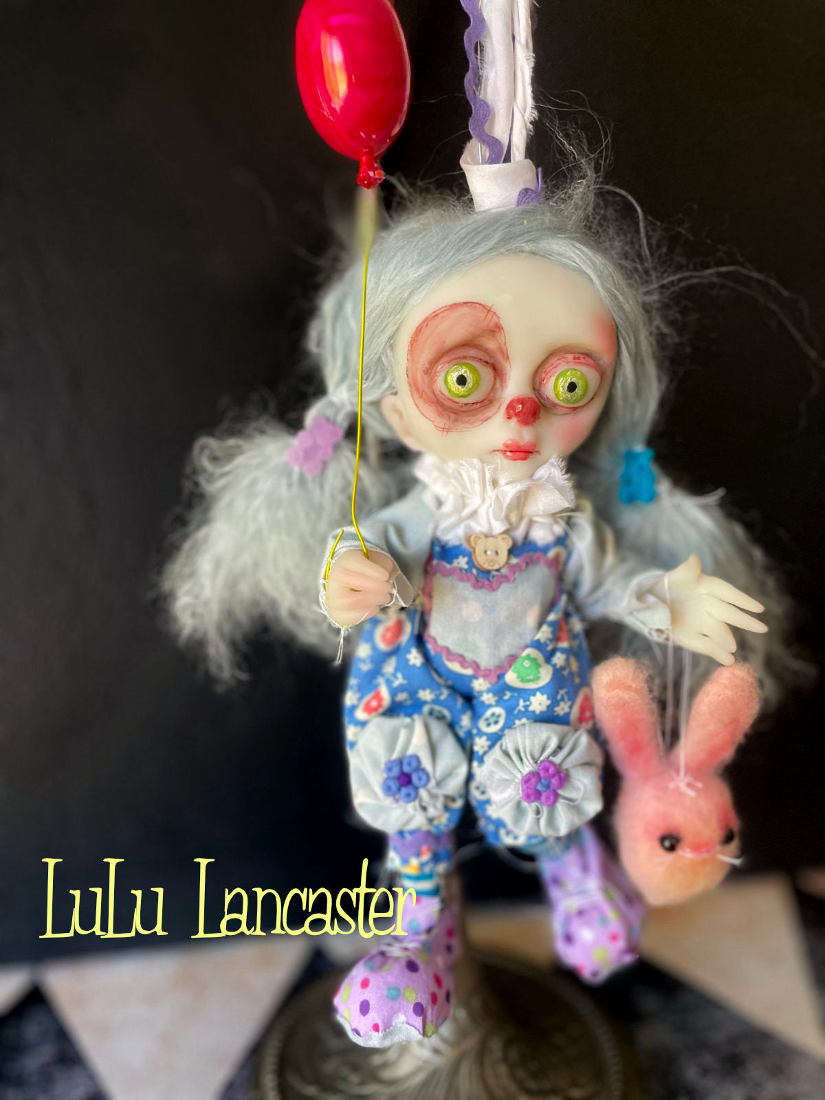 Berry Swirl clown Mini hanging Original LuLu Lancaster Art Doll