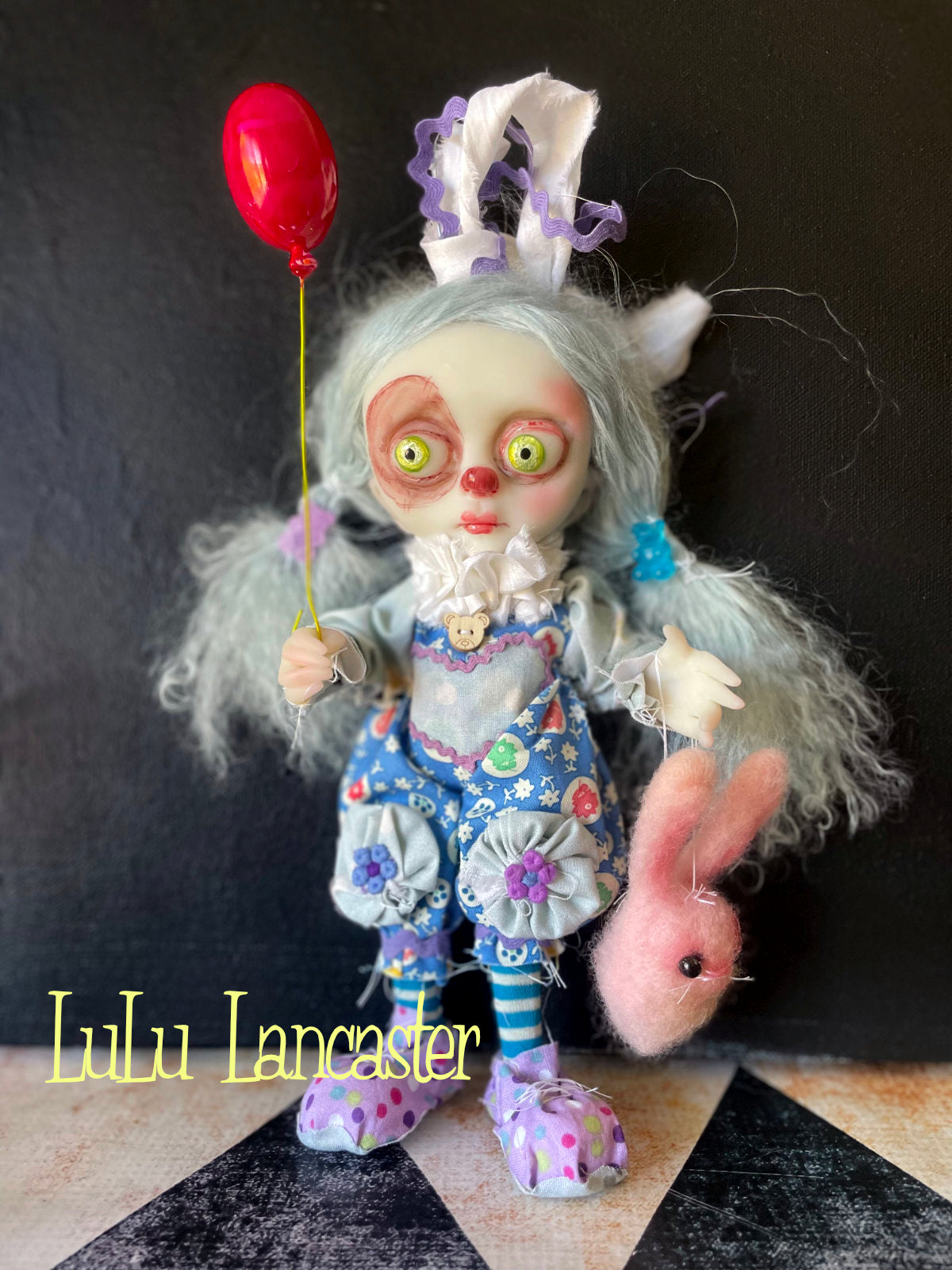 Berry Swirl clown Mini hanging Original LuLu Lancaster Art Doll