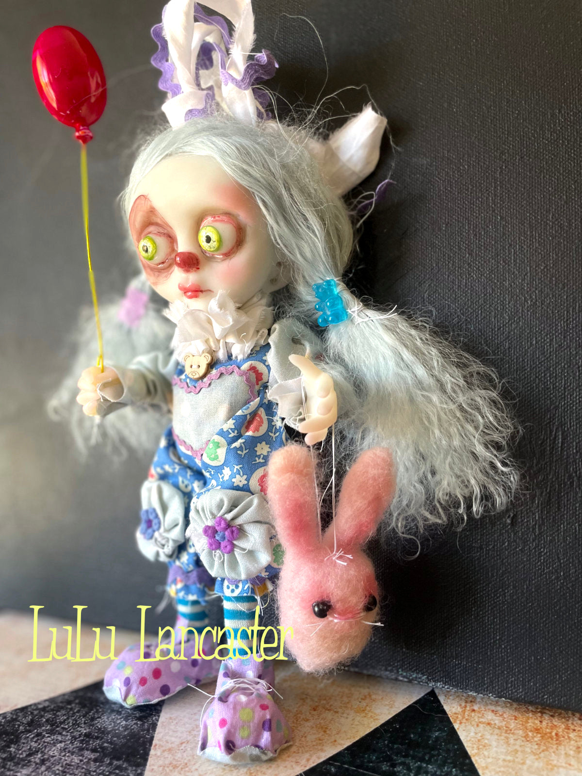 Berry Swirl clown Mini hanging Original LuLu Lancaster Art Doll