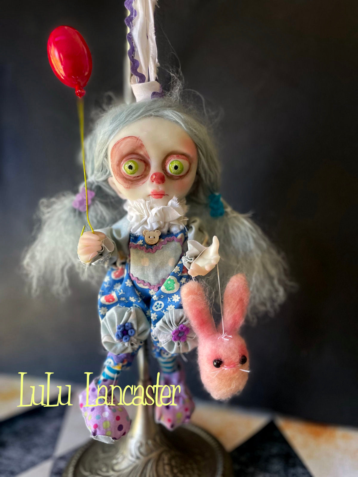 Berry Swirl clown Mini hanging Original LuLu Lancaster Art Doll