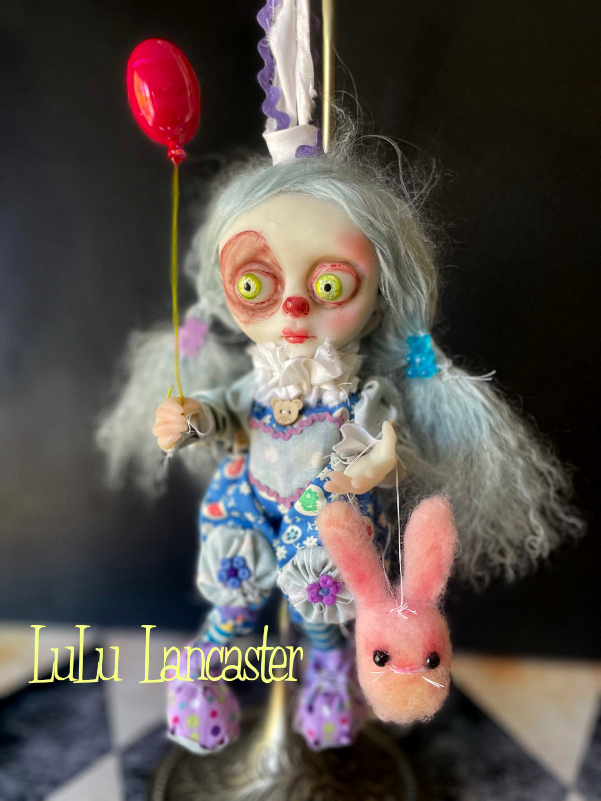 Berry Swirl clown Mini hanging Original LuLu Lancaster Art Doll