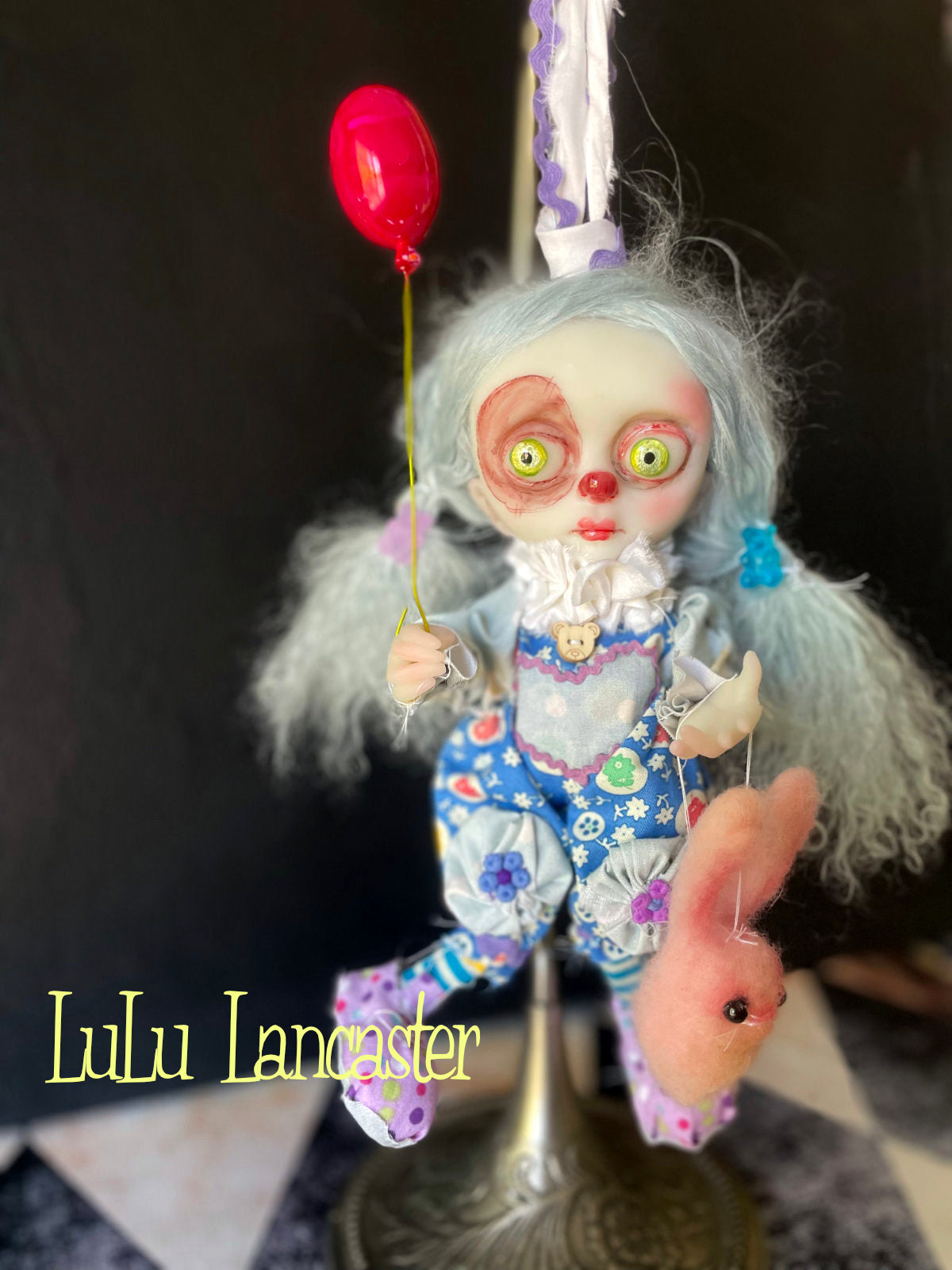 Berry Swirl clown Mini hanging Original LuLu Lancaster Art Doll