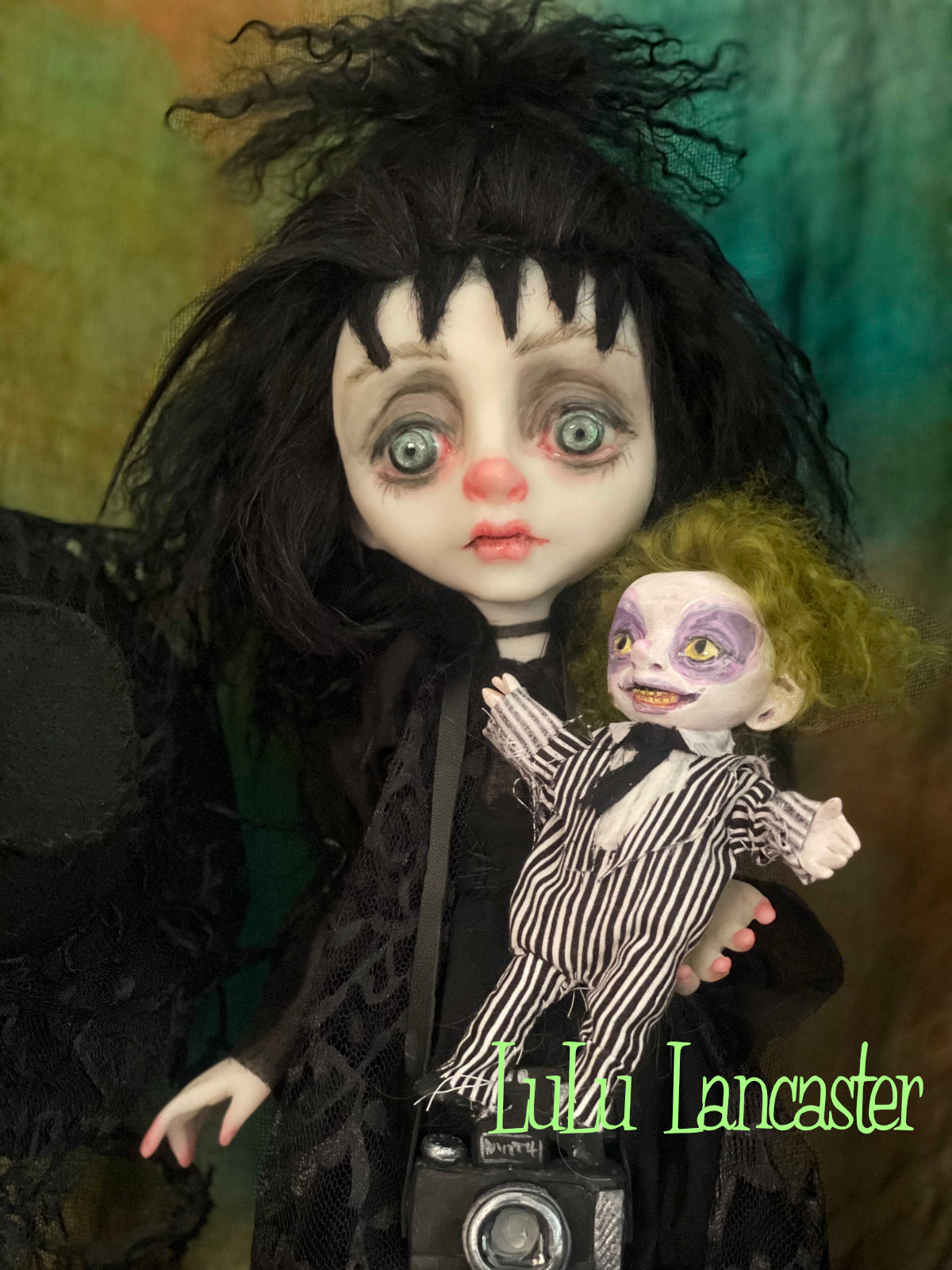 Lydia and Tiny Beetlejuice Original LuLu Lancaster Art Dolls