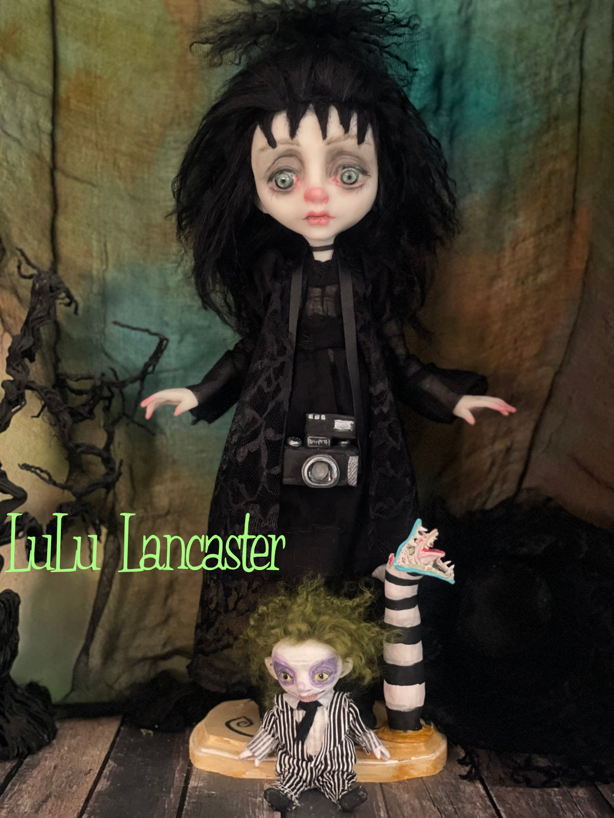 Lydia and Tiny Beetlejuice Original LuLu Lancaster Art Dolls