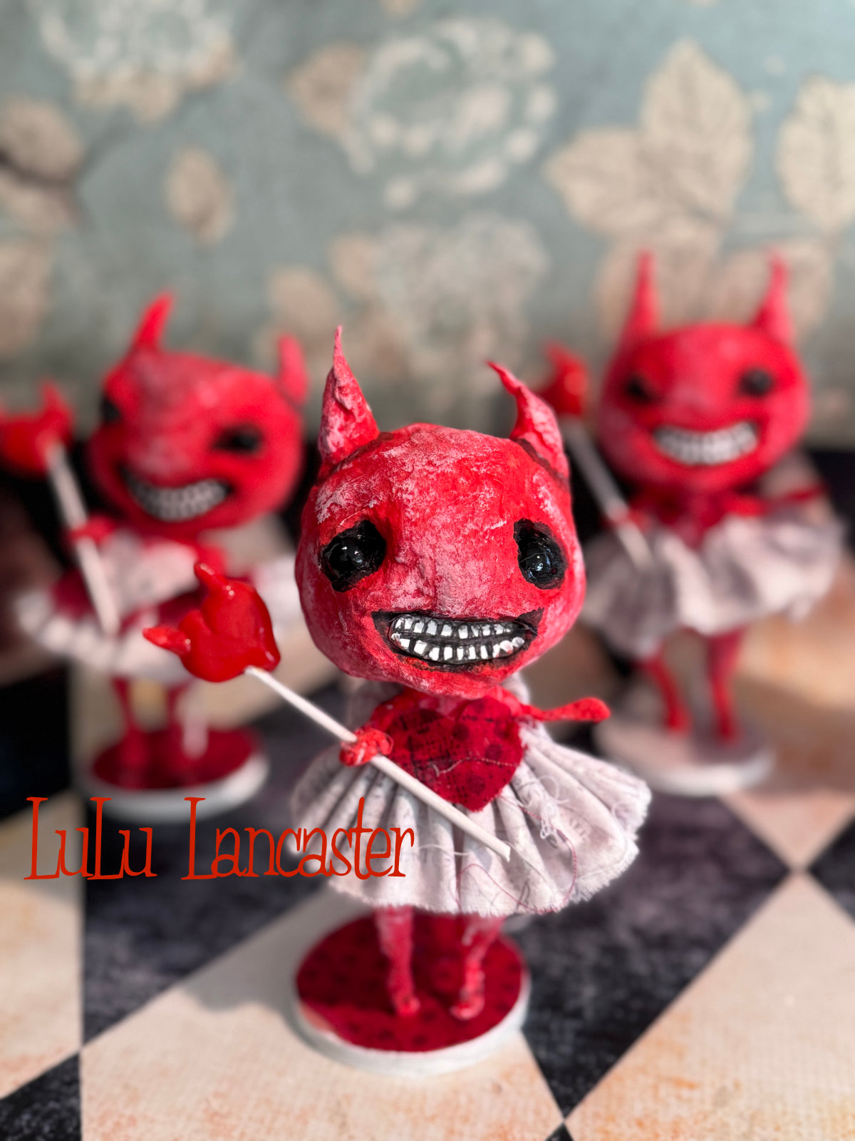 Cotton Headed Burnin Love Spun Cotton Mini Valentines Valloween Original LuLu Lancaster Art Doll