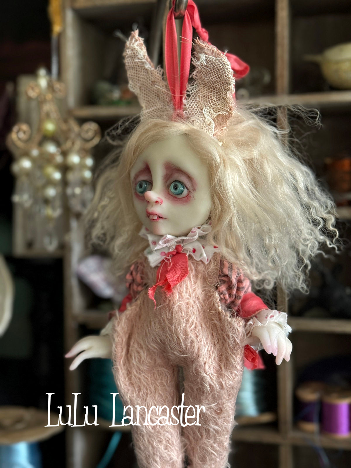 Carnation BunBun hanging Original LuLu Lancaster Art Doll