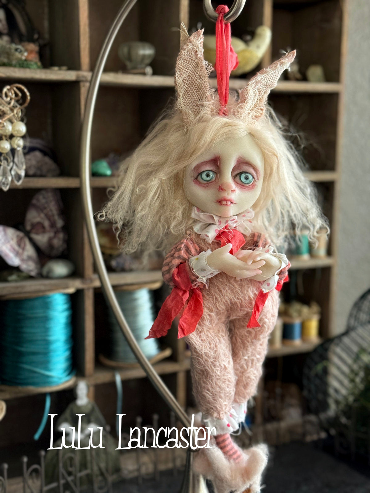 Carnation BunBun hanging Original LuLu Lancaster Art Doll