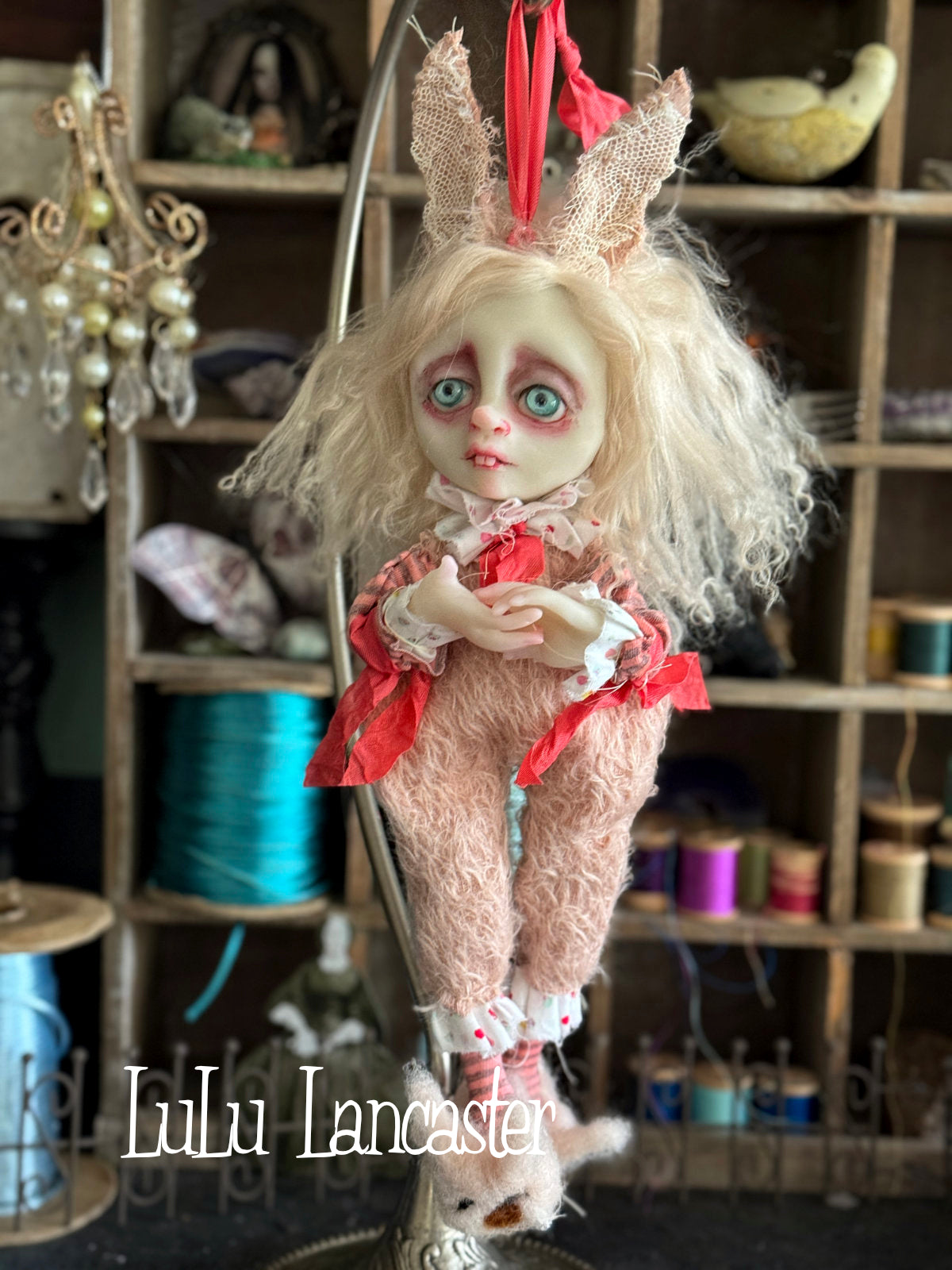 Carnation BunBun hanging Original LuLu Lancaster Art Doll