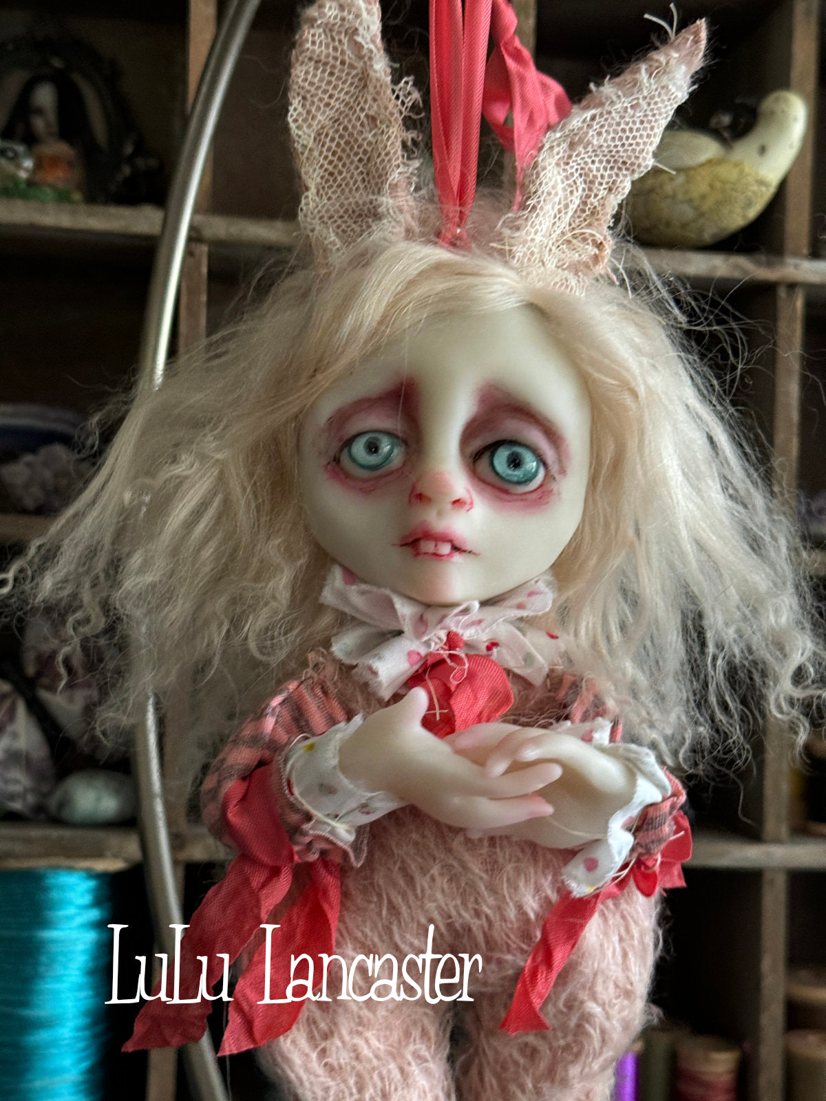 Carnation BunBun hanging Original LuLu Lancaster Art Doll