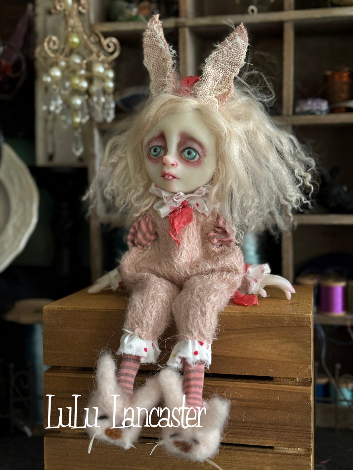 Carnation BunBun hanging Original LuLu Lancaster Art Doll